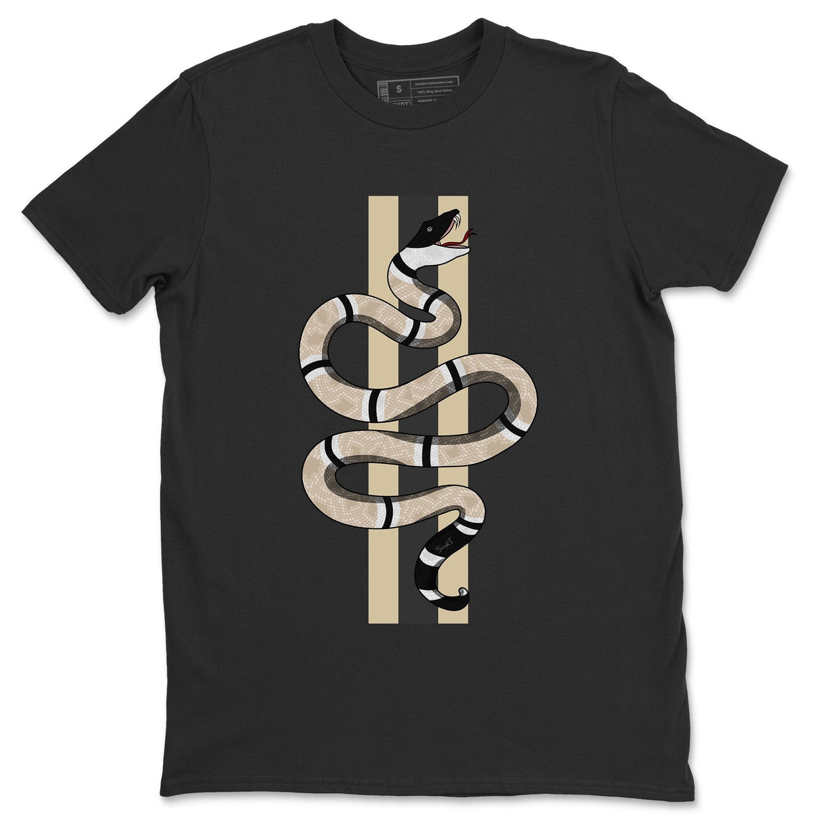 Jordan 4 OFF-WHITE Sail Sneaker Matching T-Shirt Snake Sneaker Tees Jordan 4 OFF-WHITE Sail Sneaker Release Tees Crew Neck Tees