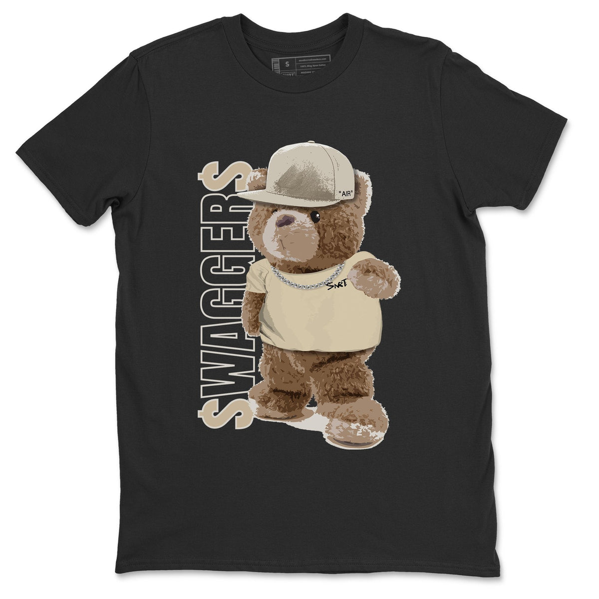 Jordan 4 OFF-WHITE Sail Sneaker Matching T-Shirt Bear Swaggers Sneaker Tees Jordan 4 OFF-WHITE Sail Sneaker Release Tees Crew Neck Tees