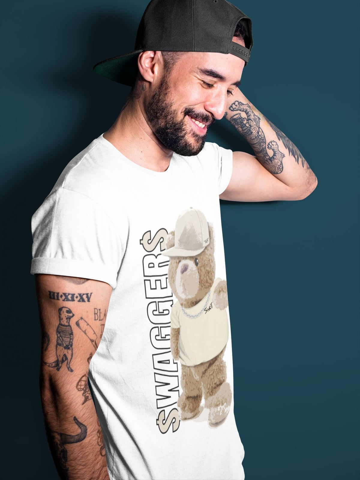 Jordan 4 OFF-WHITE Sail Sneaker Matching T-Shirt Bear Swaggers Sneaker Tees Jordan 4 OFF-WHITE Sail Sneaker Release Tees Crew Neck Tees