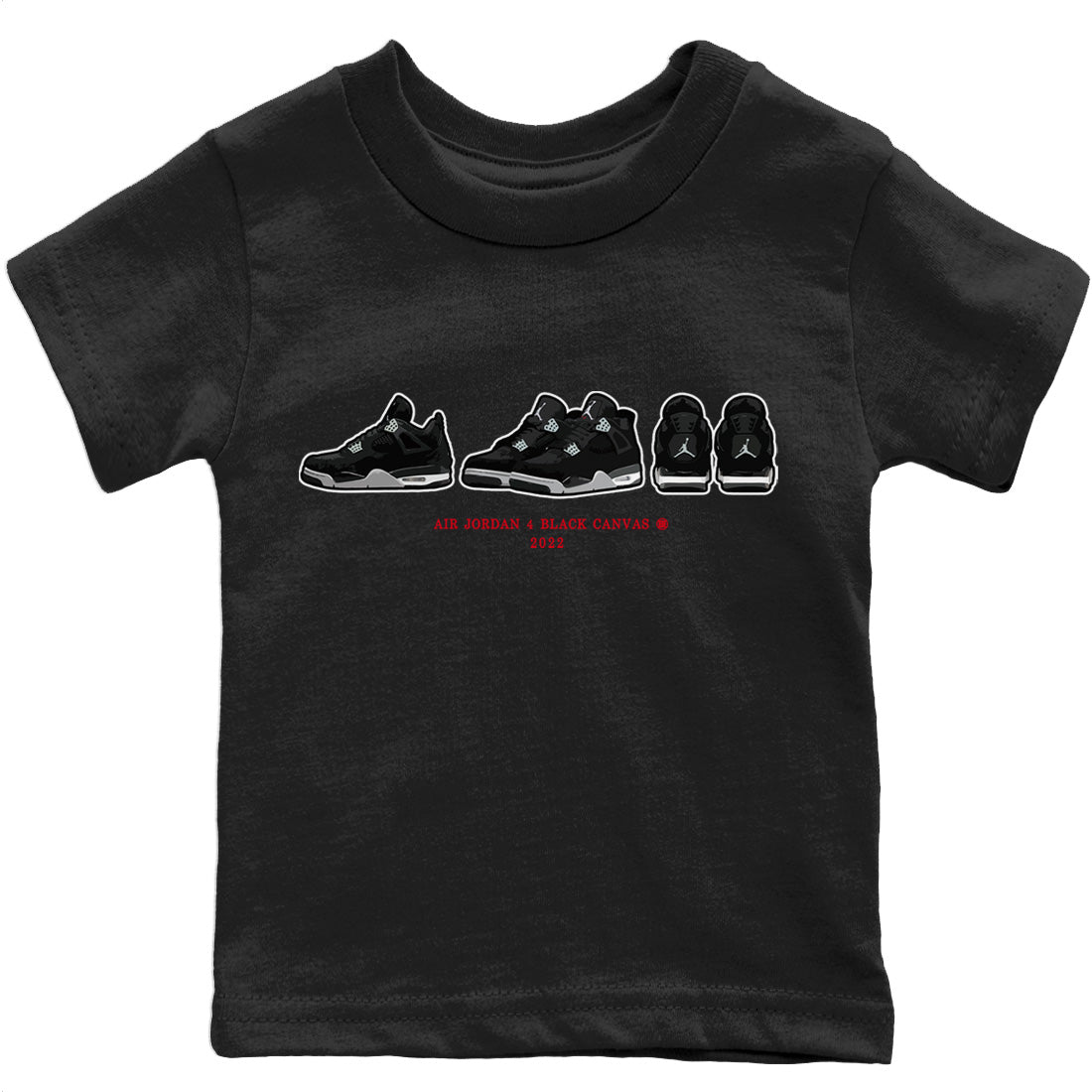 Jordan 4 Black Canvas Sneaker Matching T-Shirt Air Jordan 4 Prelude Sneaker Tees Jordan 4 Black Canvas Sneaker Release Tees Kids Shirts
