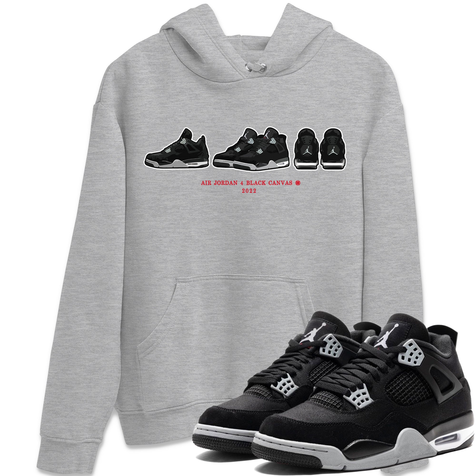 Jordan 4 Black Canvas Sneaker Matching T-Shirt Air Jordan 4 Prelude Sneaker Tees Jordan 4 Black Canvas Sneaker Release Tees Crew Neck Tees