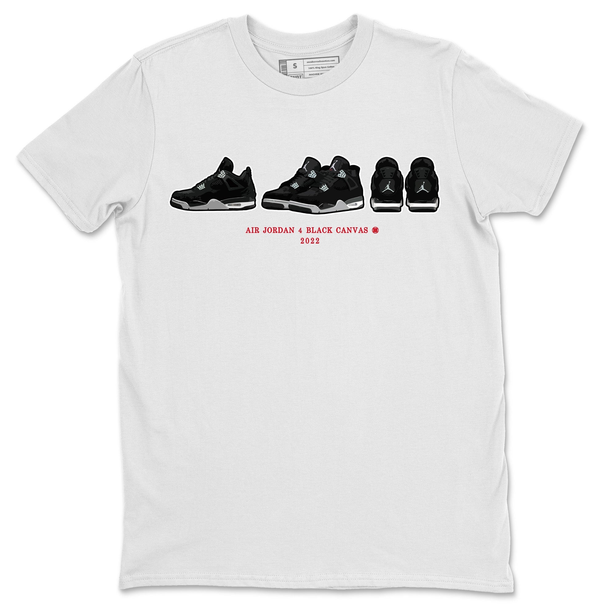 Jordan 4 Black Canvas Sneaker Matching T-Shirt Air Jordan 4 Prelude Sneaker Tees Jordan 4 Black Canvas Sneaker Release Tees Crew Neck Tees