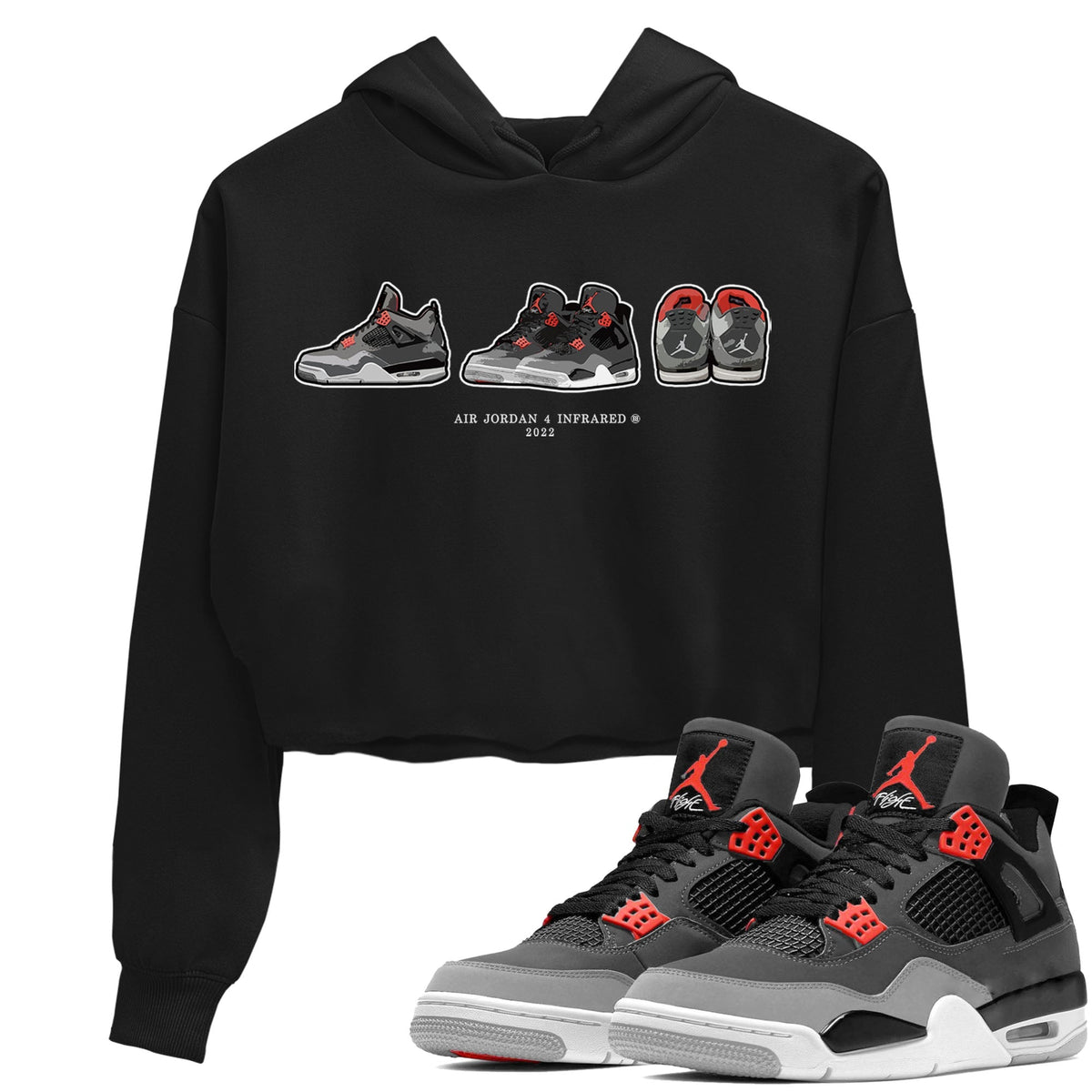 Jordan 4 Infrared Sneaker Matching T-Shirt Air Jordan 4 Prelude Sneaker Tees Jordan 4 Infrared Sneaker Release Tees Women's Shirts