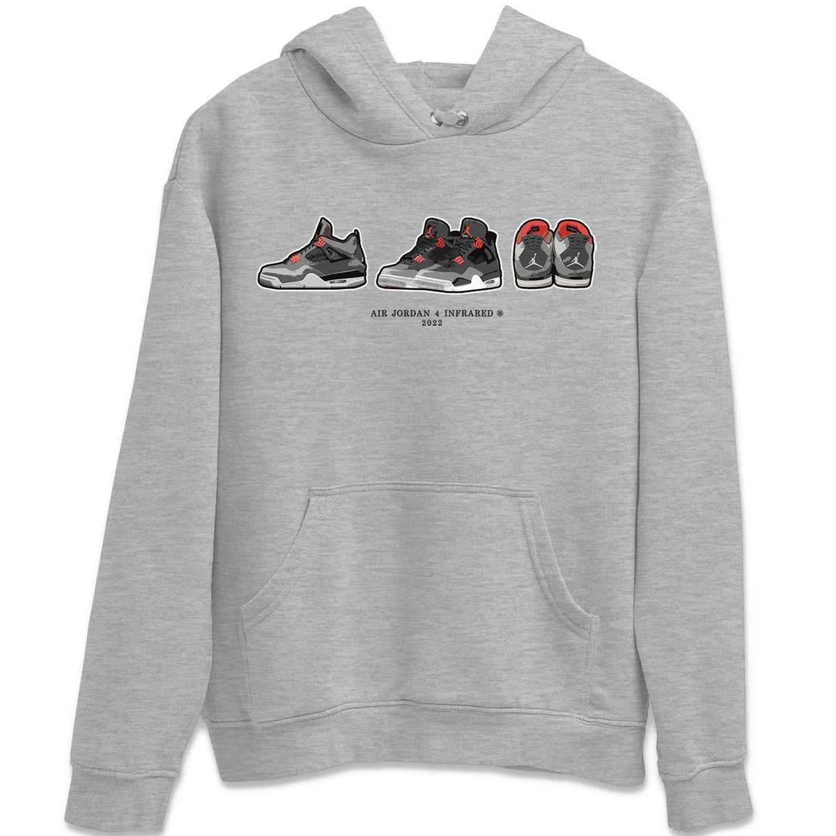 Jordan 4 Infrared Sneaker Matching T-Shirt Air Jordan 4 Prelude Sneaker Tees Jordan 4 Infrared Sneaker Release Tees Crew Neck Tees