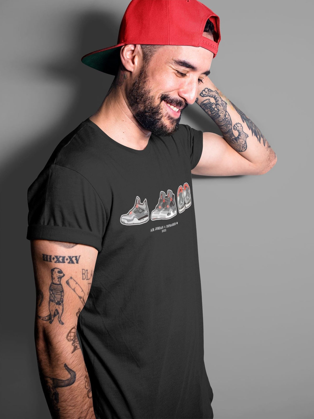 Jordan 4 Infrared Sneaker Matching T-Shirt Air Jordan 4 Prelude Sneaker Tees Jordan 4 Infrared Sneaker Release Tees Crew Neck Tees
