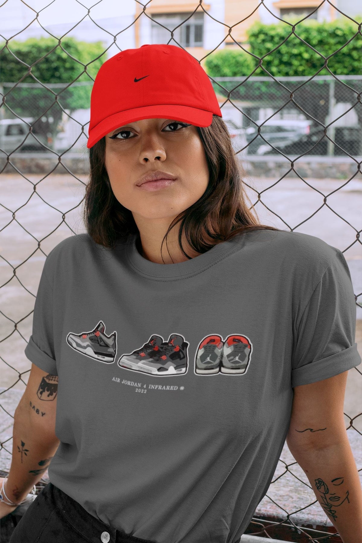 Jordan 4 Infrared Sneaker Matching T-Shirt Air Jordan 4 Prelude Sneaker Tees Jordan 4 Infrared Sneaker Release Tees Crew Neck Tees