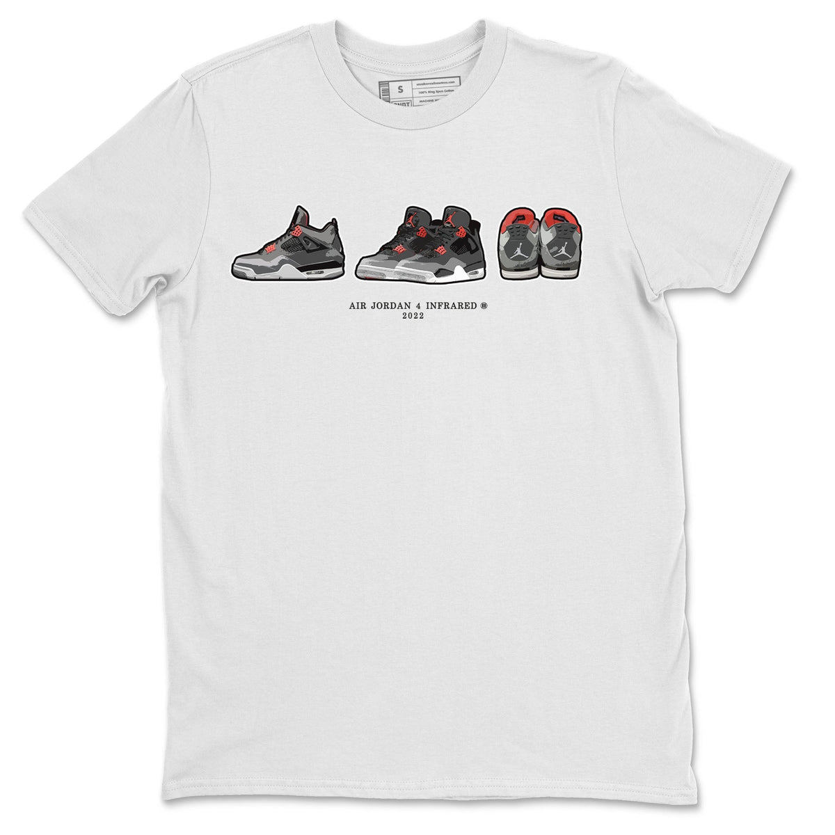 Jordan 4 Infrared Sneaker Matching T-Shirt Air Jordan 4 Prelude Sneaker Tees Jordan 4 Infrared Sneaker Release Tees Crew Neck Tees