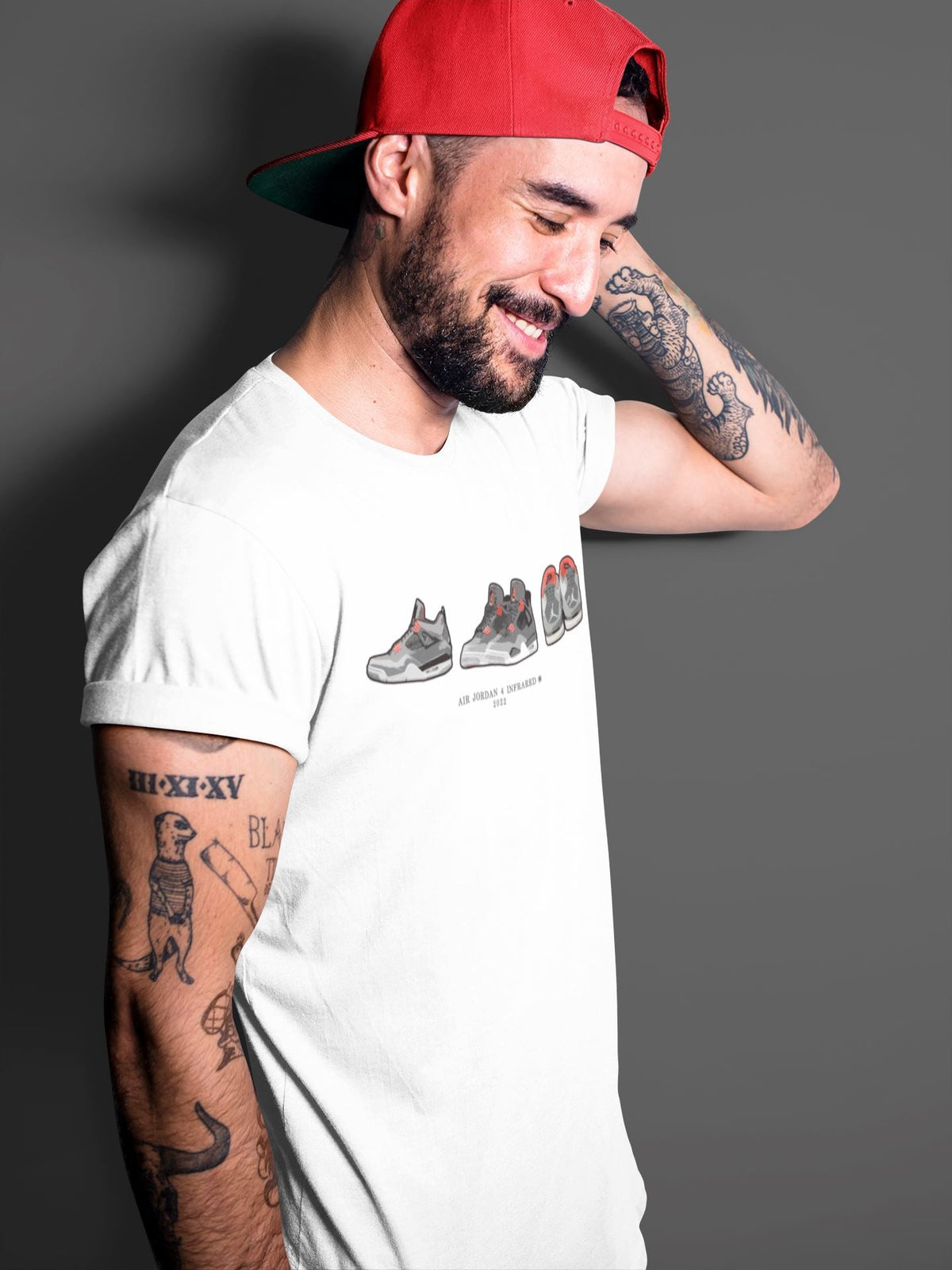 Jordan 4 Infrared Sneaker Matching T-Shirt Air Jordan 4 Prelude Sneaker Tees Jordan 4 Infrared Sneaker Release Tees Crew Neck Tees