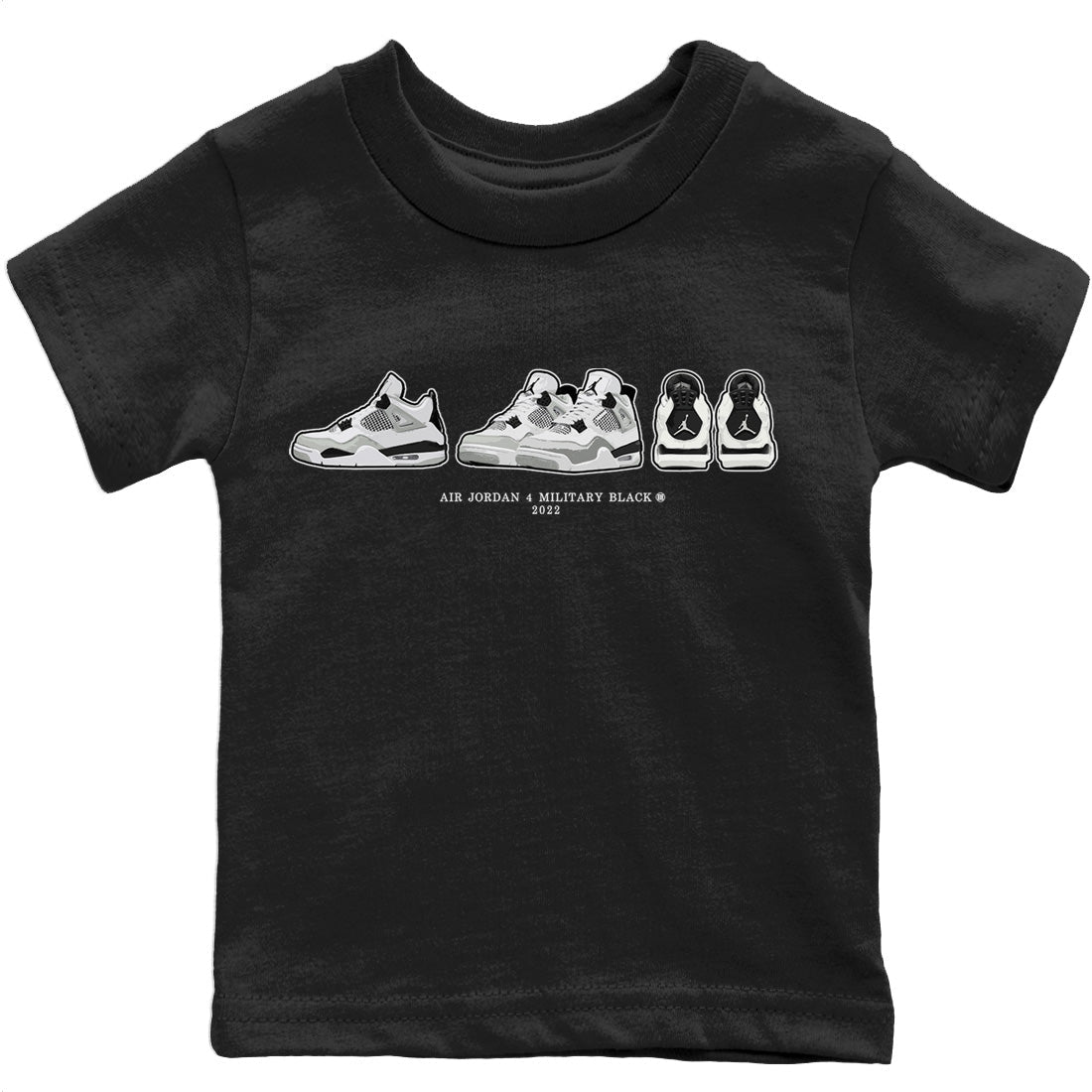 Jordan 4 Military Black Sneaker Matching T-Shirt Air Jordan 4 Prelude Sneaker Tees Jordan 4 Military Black Sneaker Release Tees Kids Shirts
