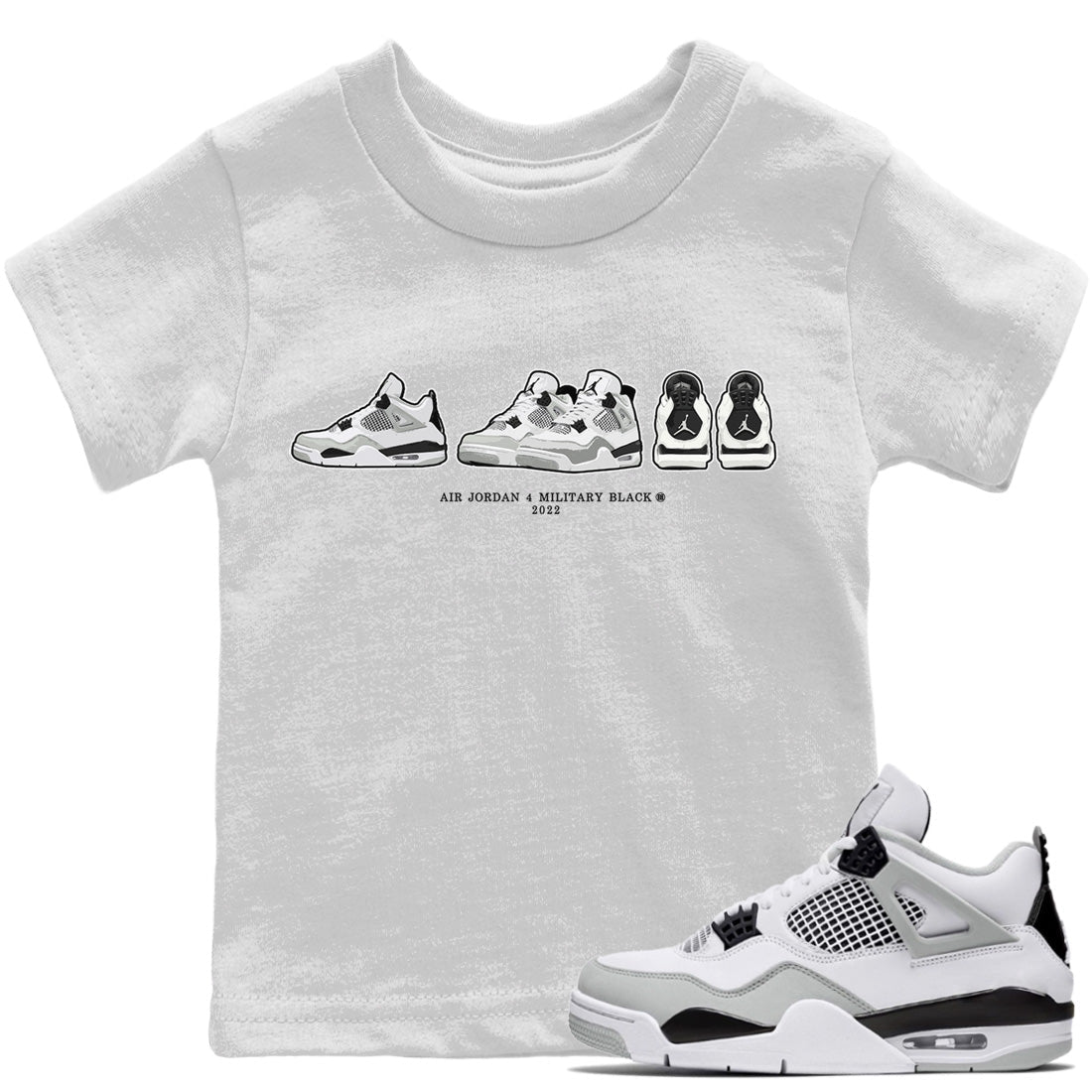 Jordan 4 Military Black Sneaker Matching T-Shirt Air Jordan 4 Prelude Sneaker Tees Jordan 4 Military Black Sneaker Release Tees Kids Shirts