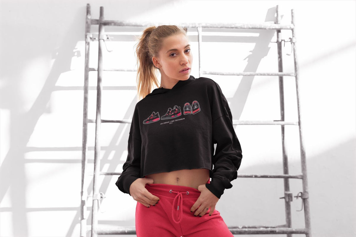 Jordan 4 Red Thunder Sneaker Matching T-Shirt Air Jordan 4 Prelude Sneaker Tees Jordan 4 Red Thunder Sneaker Release Tees Women's Shirts