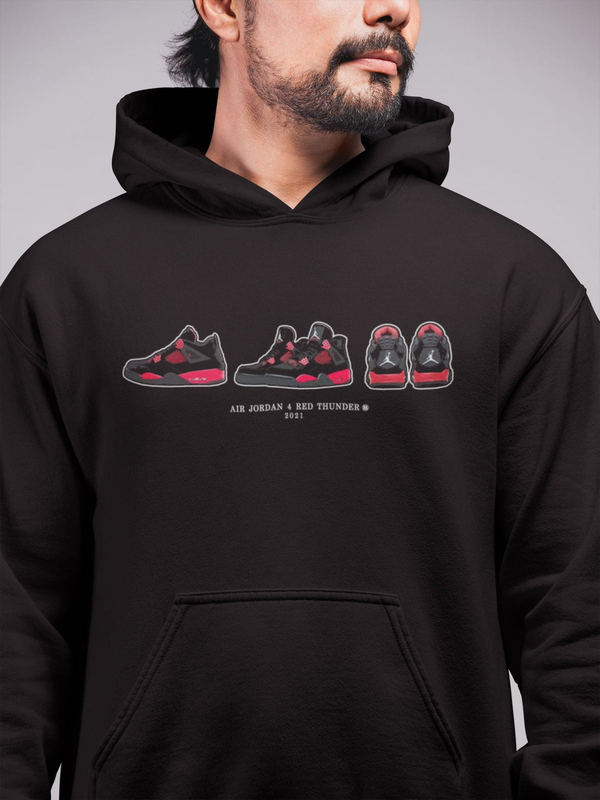 Jordan 4 Red Thunder Sneaker Matching T-Shirt Air Jordan 4 Prelude Sneaker Tees Jordan 4 Red Thunder Sneaker Release Tees Crew Neck Tees