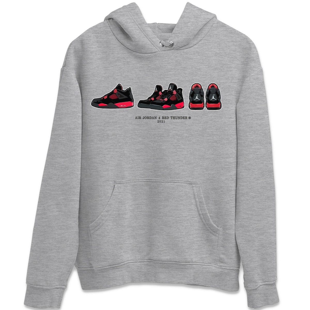 Jordan 4 Red Thunder Sneaker Matching T-Shirt Air Jordan 4 Prelude Sneaker Tees Jordan 4 Red Thunder Sneaker Release Tees Crew Neck Tees
