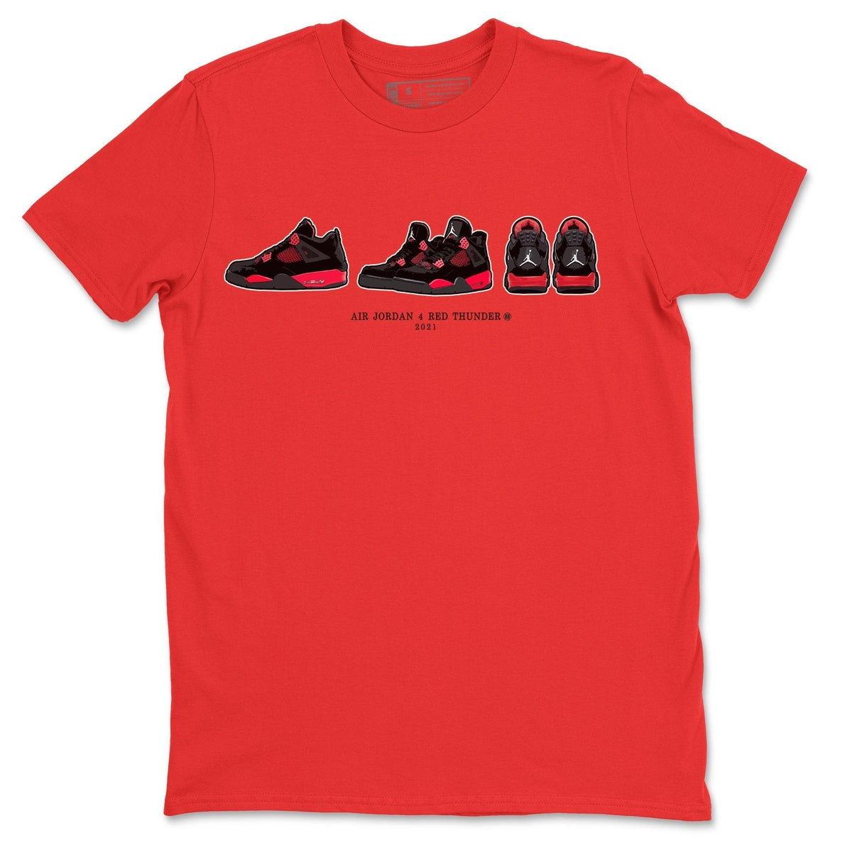 Jordan 4 Red Thunder Sneaker Matching T-Shirt Air Jordan 4 Prelude Sneaker Tees Jordan 4 Red Thunder Sneaker Release Tees Crew Neck Tees