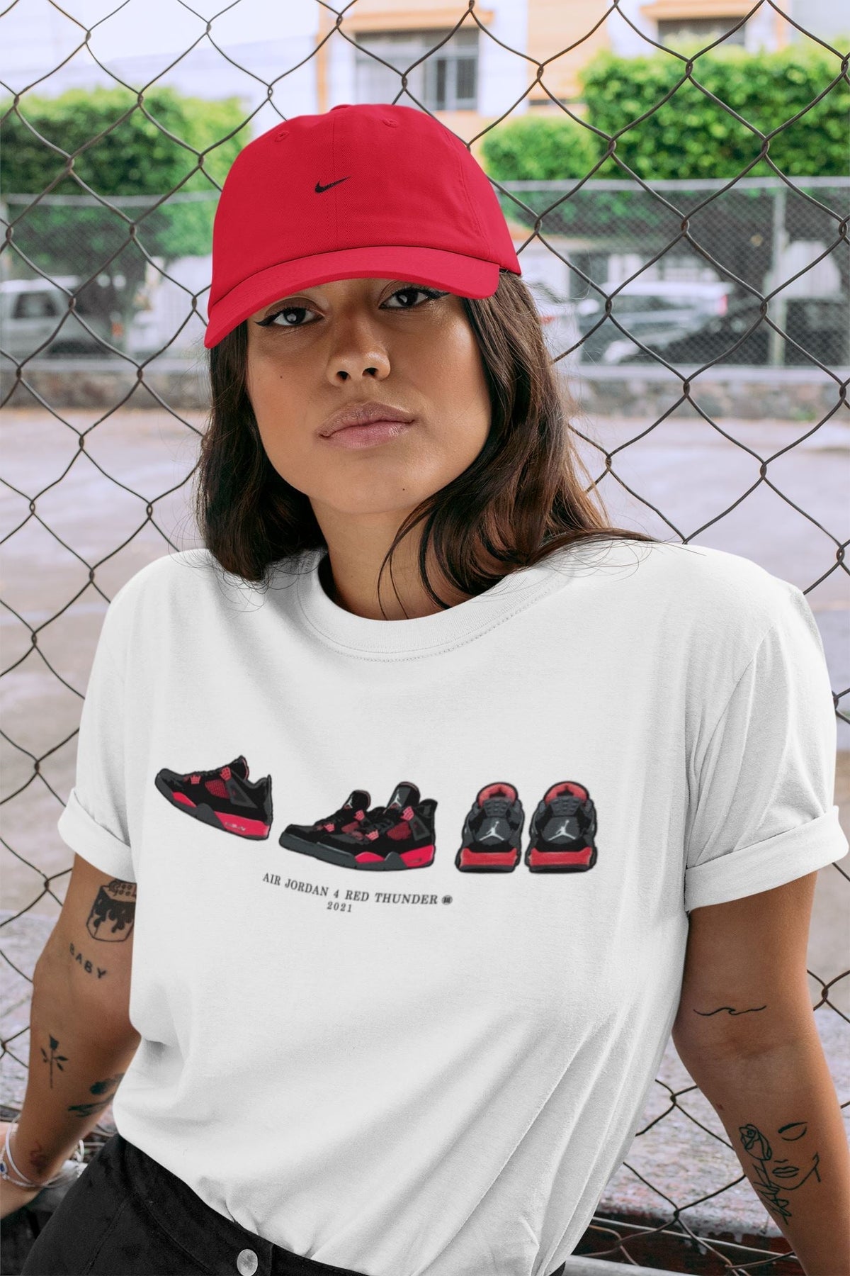 Jordan 4 Red Thunder Sneaker Matching T-Shirt Air Jordan 4 Prelude Sneaker Tees Jordan 4 Red Thunder Sneaker Release Tees Crew Neck Tees