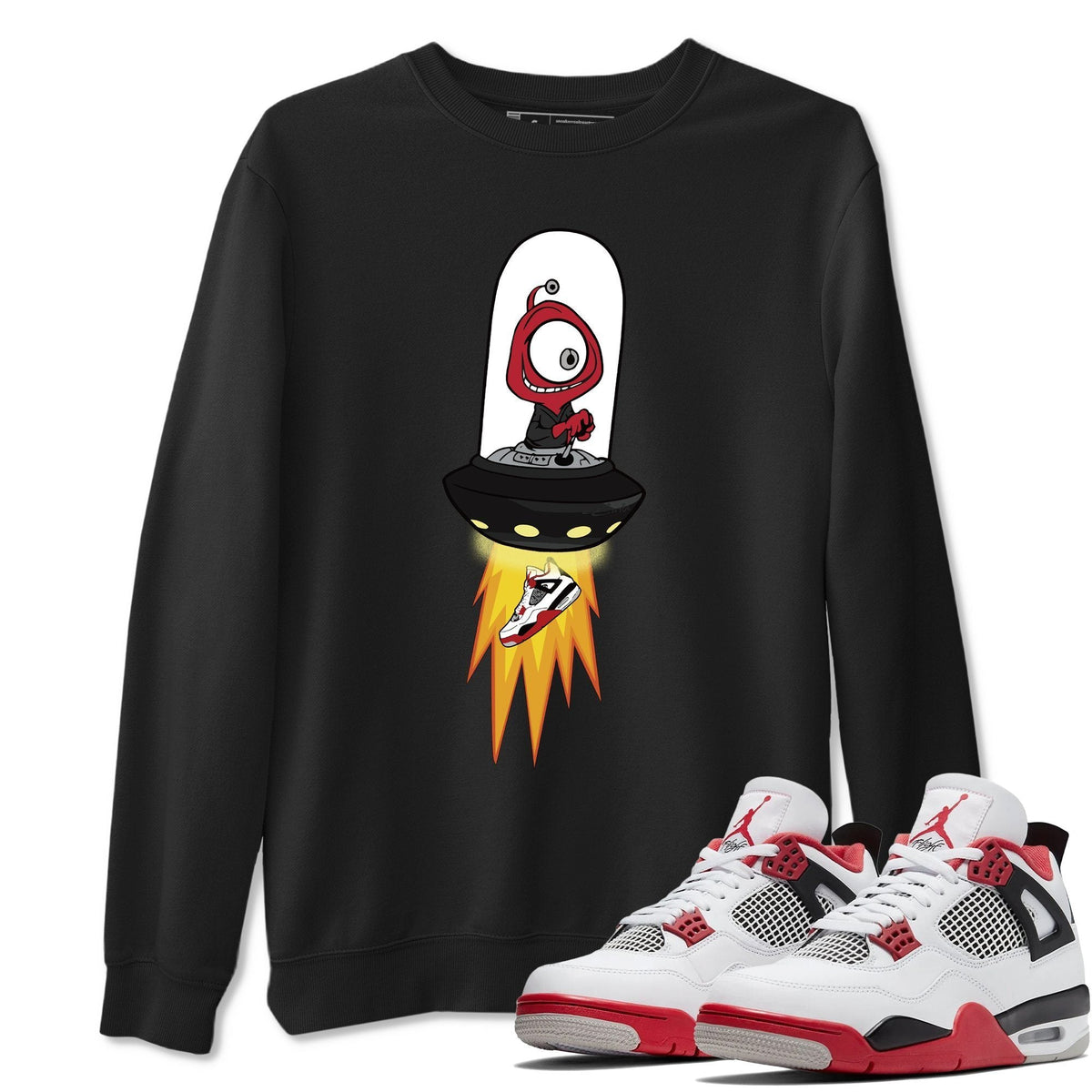 Jordan 4 Fire Red Shirt To Match Jordans Alien Sneaker Tees Jordan 4 Fire Red Drip Gear Zone Sneaker Matching Clothing Unisex Shirts