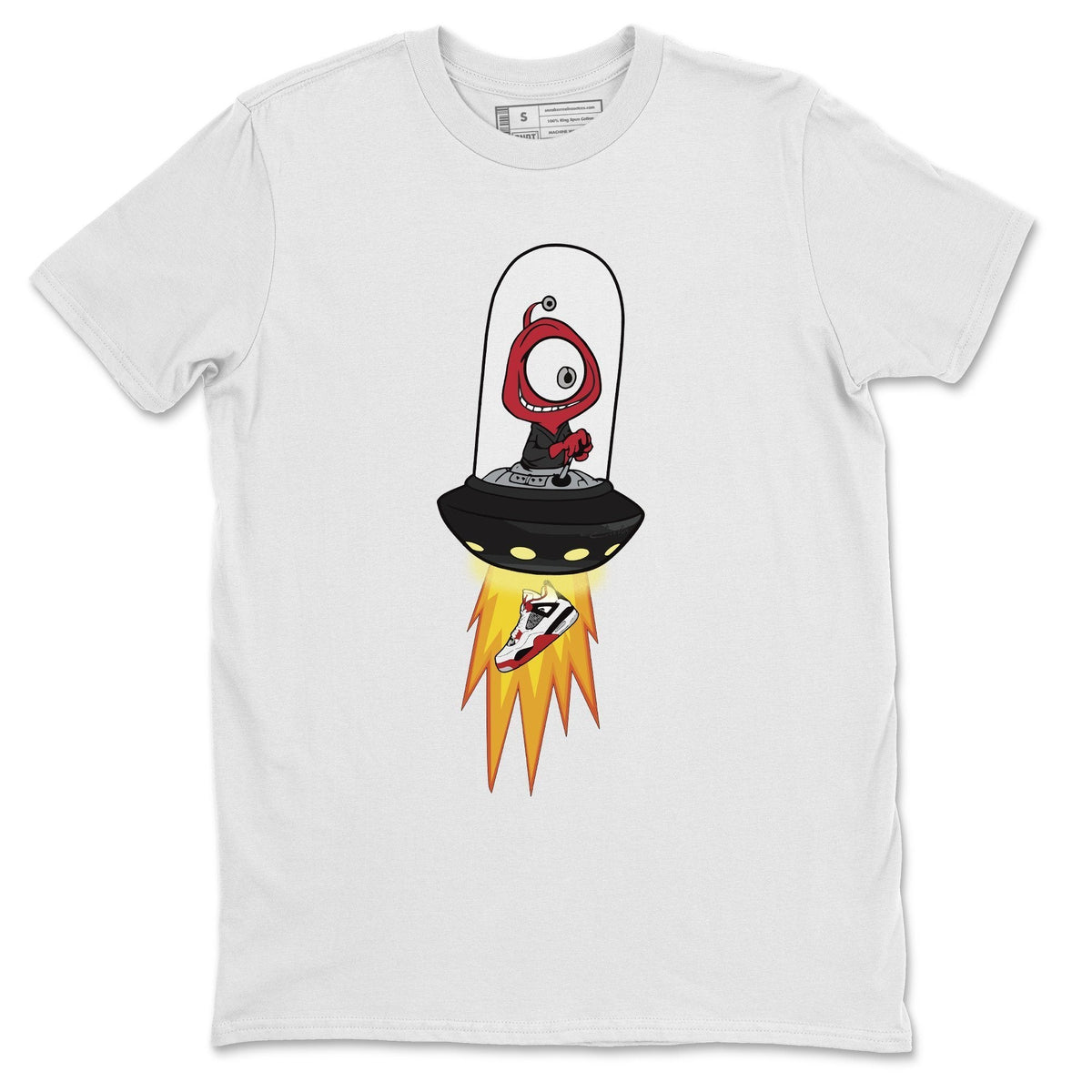 Jordan 4 Fire Red Shirt To Match Jordans Alien Sneaker Tees Jordan 4 Fire Red Drip Gear Zone Sneaker Matching Clothing Unisex Shirts
