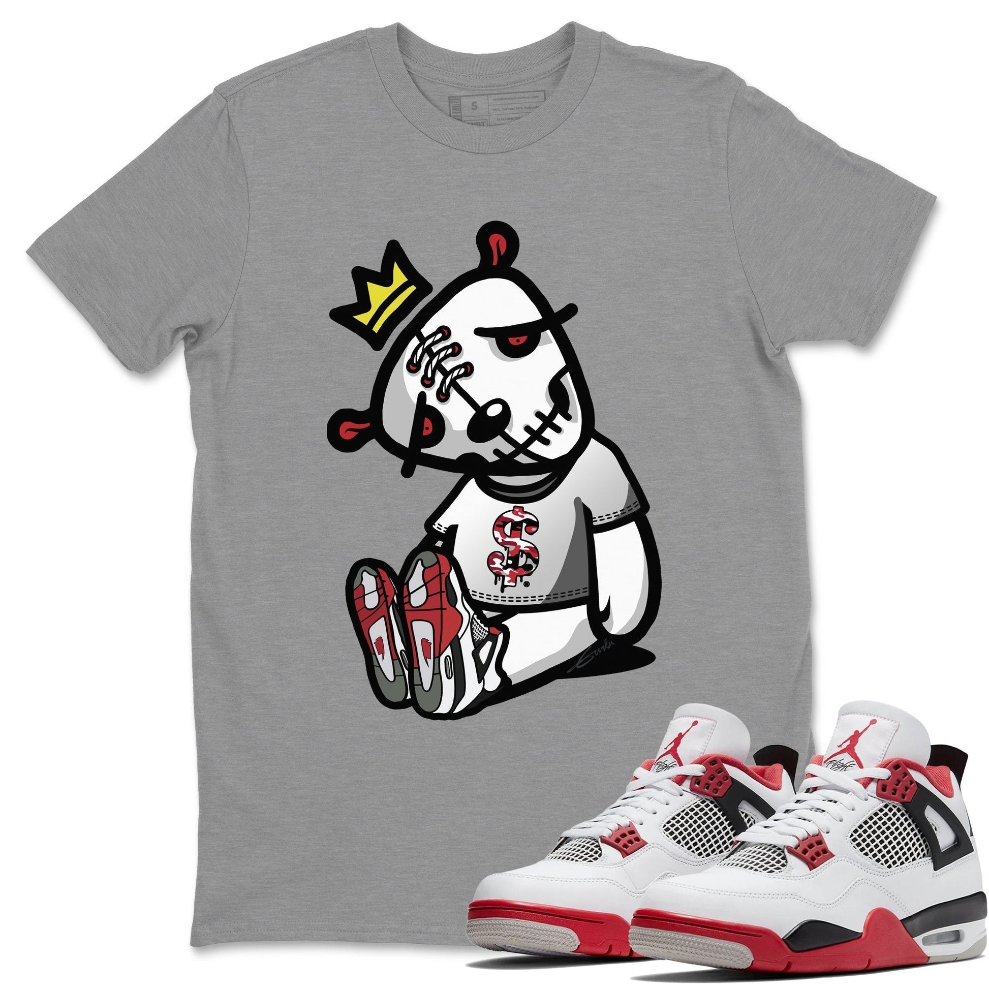 Jordan 4 Fire Red Shirt To Match Jordans Dead Dolls Sneaker Tees Jordan 4 Fire Red Drip Gear Zone Sneaker Matching Clothing Unisex Shirts