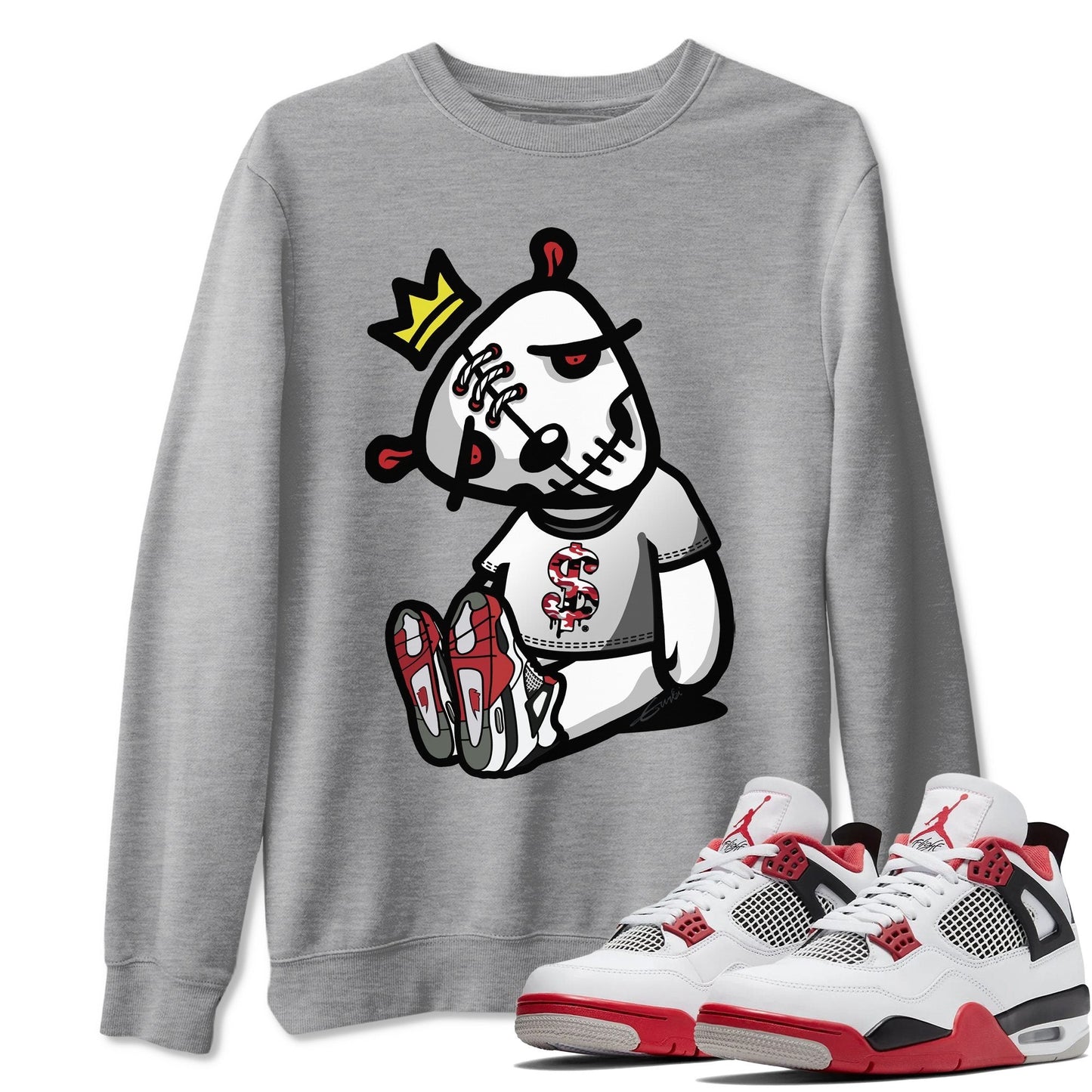 Jordan 4 Fire Red Shirt To Match Jordans Dead Dolls Sneaker Tees Jordan 4 Fire Red Drip Gear Zone Sneaker Matching Clothing Unisex Shirts