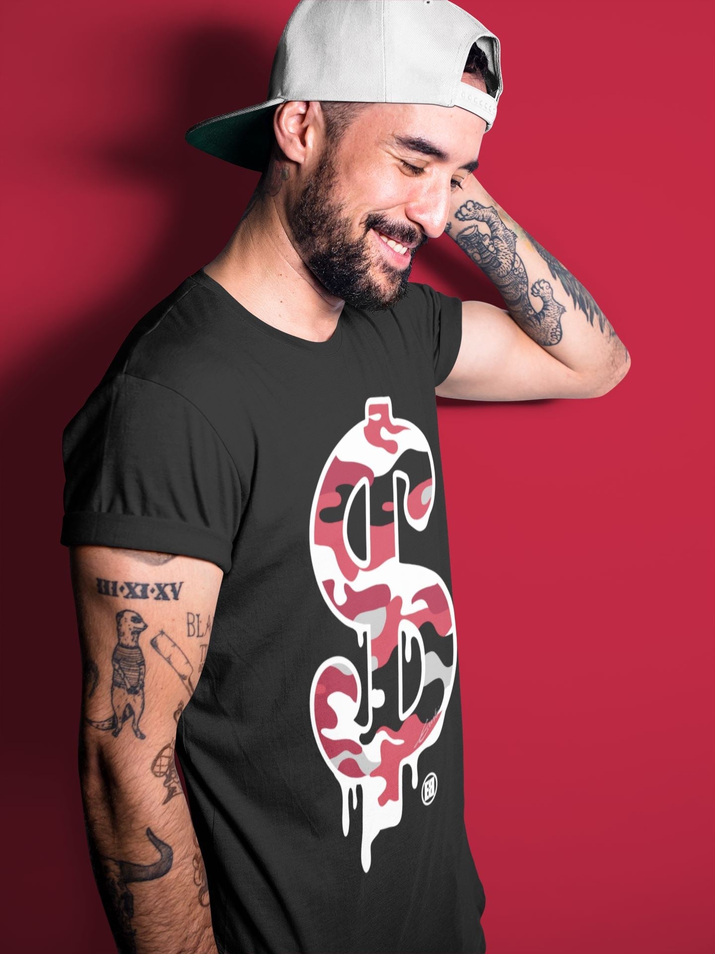 Jordan 4 Fire Red Shirt To Match Jordans Dollar Camo Sneaker Tees Jordan 4 Fire Red Drip Gear Zone Sneaker Matching Clothing Unisex Shirts