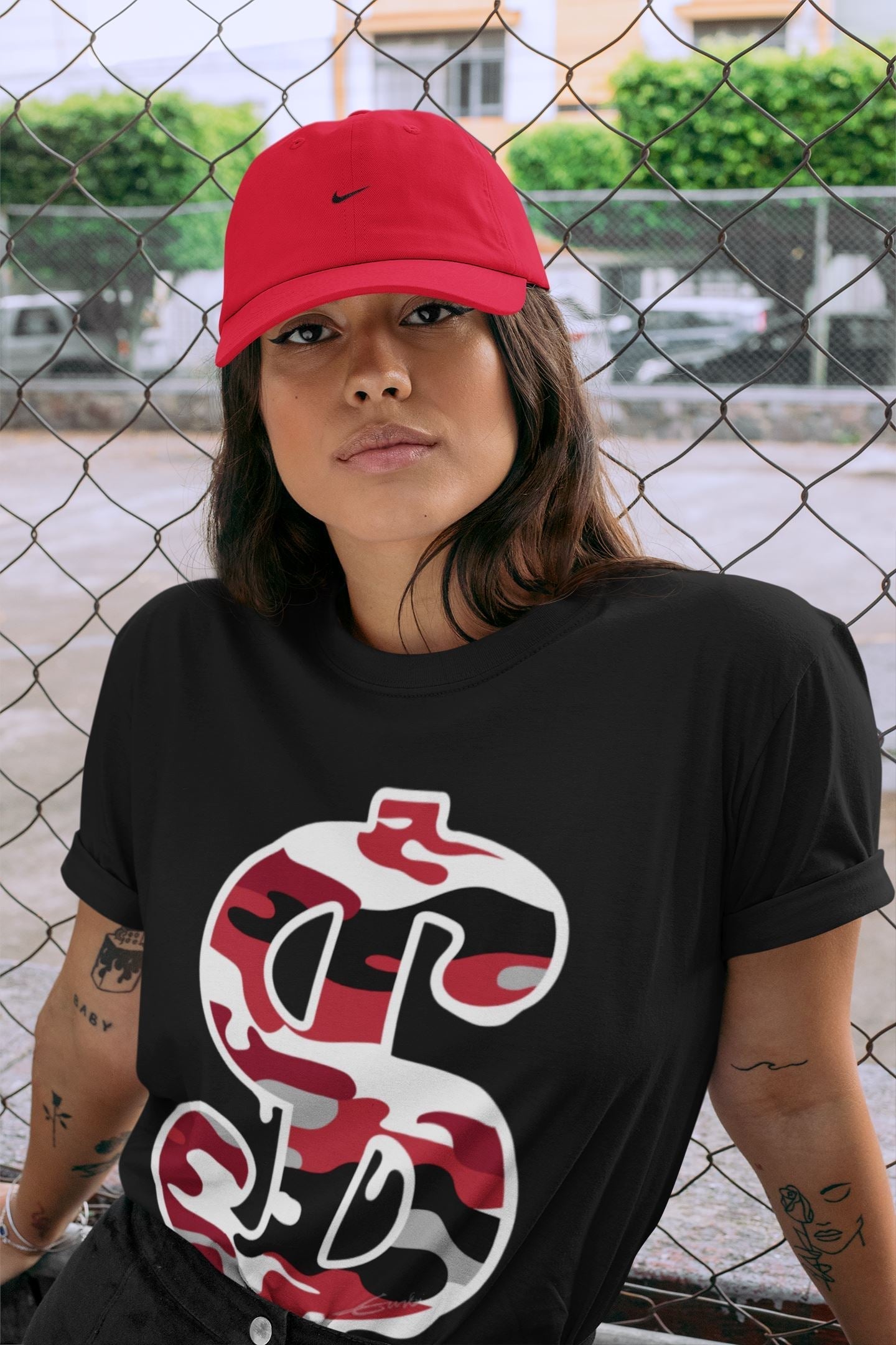 Jordan 4 Fire Red Shirt To Match Jordans Dollar Camo Sneaker Tees Jordan 4 Fire Red Drip Gear Zone Sneaker Matching Clothing Unisex Shirts