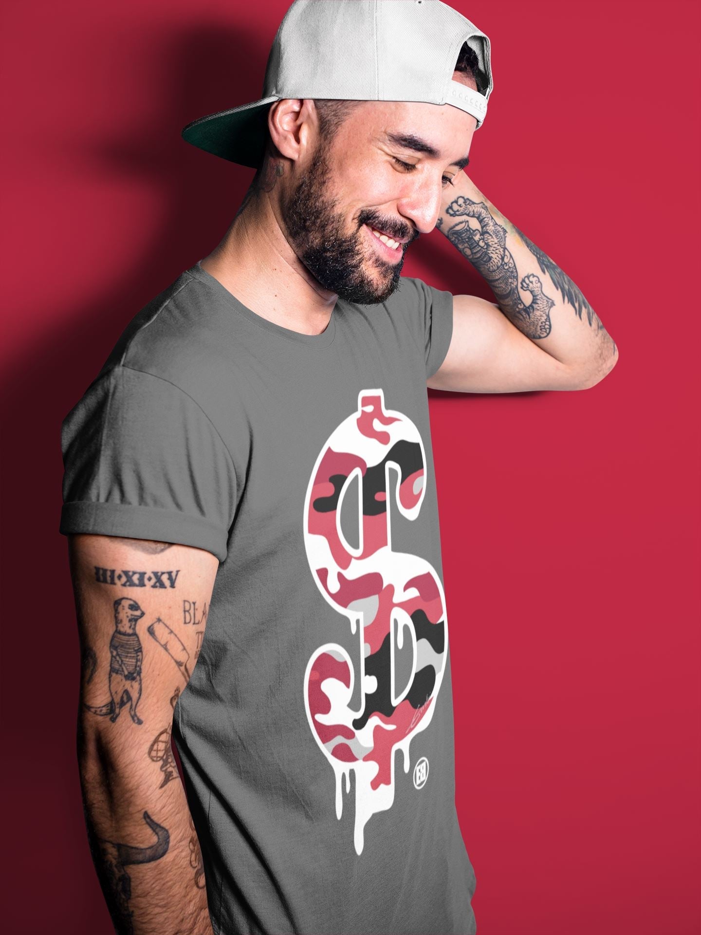 Jordan 4 Fire Red Shirt To Match Jordans Dollar Camo Sneaker Tees Jordan 4 Fire Red Drip Gear Zone Sneaker Matching Clothing Unisex Shirts