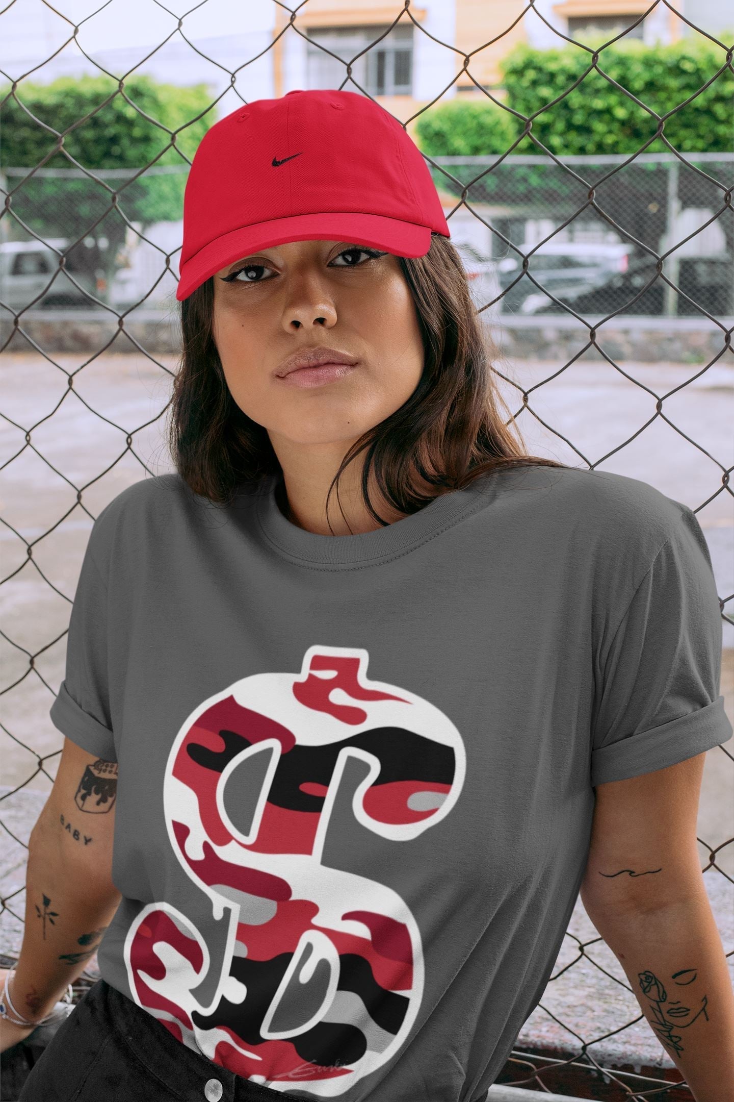 Jordan 4 Fire Red Shirt To Match Jordans Dollar Camo Sneaker Tees Jordan 4 Fire Red Drip Gear Zone Sneaker Matching Clothing Unisex Shirts