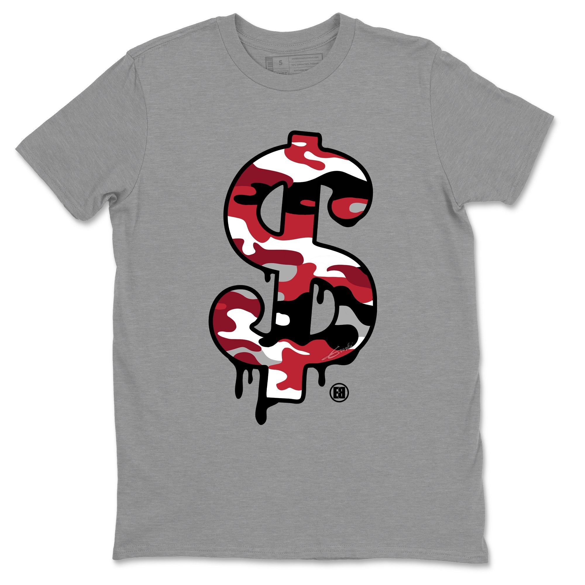 Jordan 4 Fire Red Shirt To Match Jordans Dollar Camo Sneaker Tees Jordan 4 Fire Red Drip Gear Zone Sneaker Matching Clothing Unisex Shirts