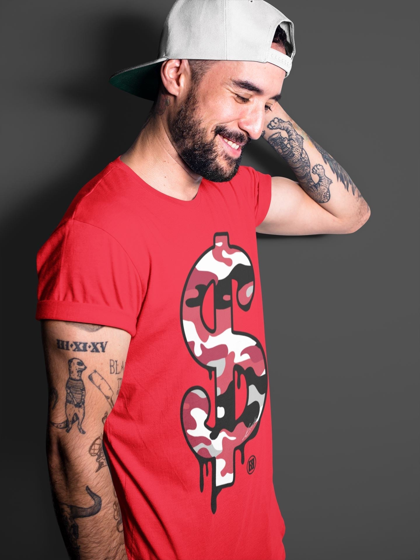 Jordan 4 Fire Red Shirt To Match Jordans Dollar Camo Sneaker Tees Jordan 4 Fire Red Drip Gear Zone Sneaker Matching Clothing Unisex Shirts