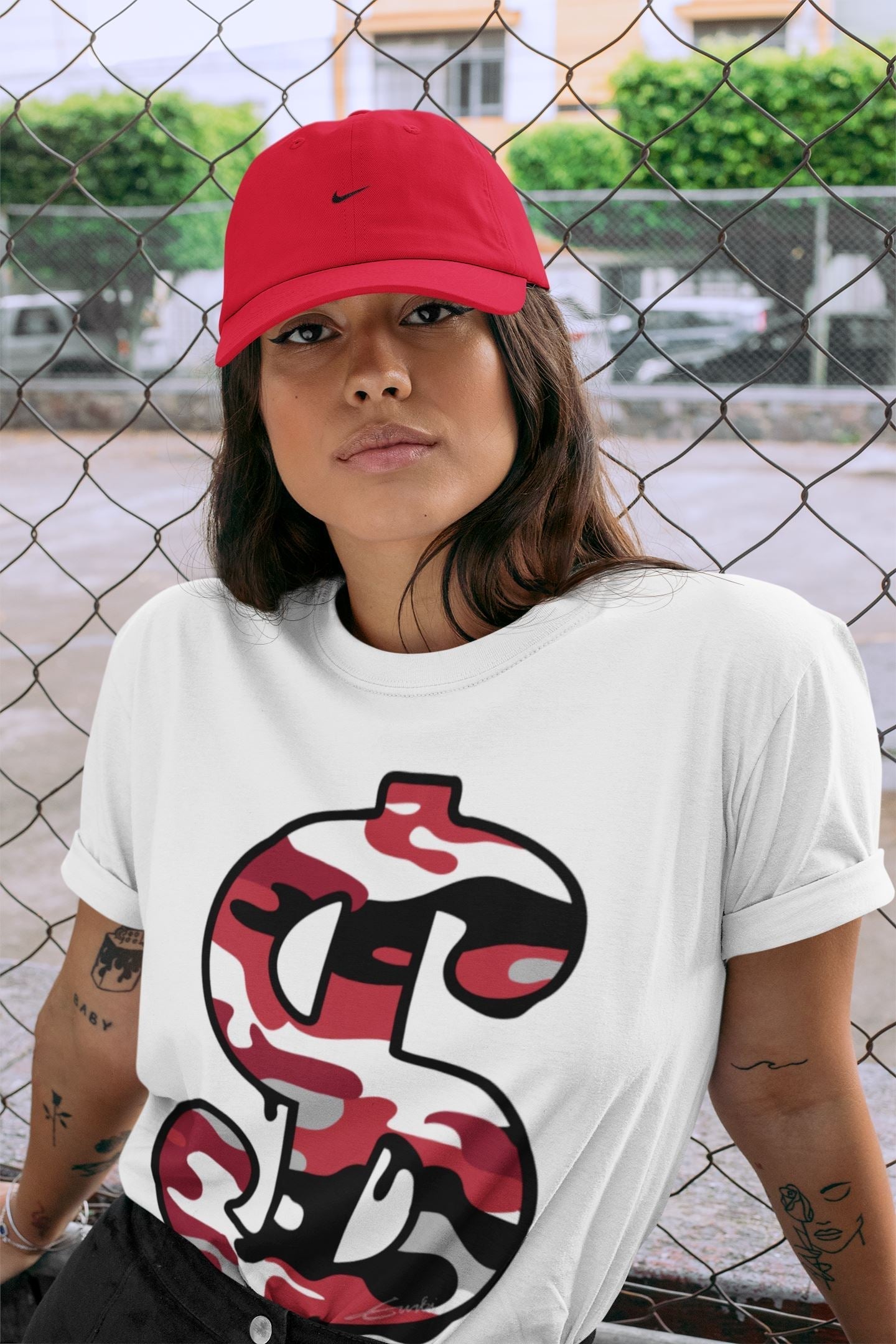 Jordan 4 Fire Red Shirt To Match Jordans Dollar Camo Sneaker Tees Jordan 4 Fire Red Drip Gear Zone Sneaker Matching Clothing Unisex Shirts