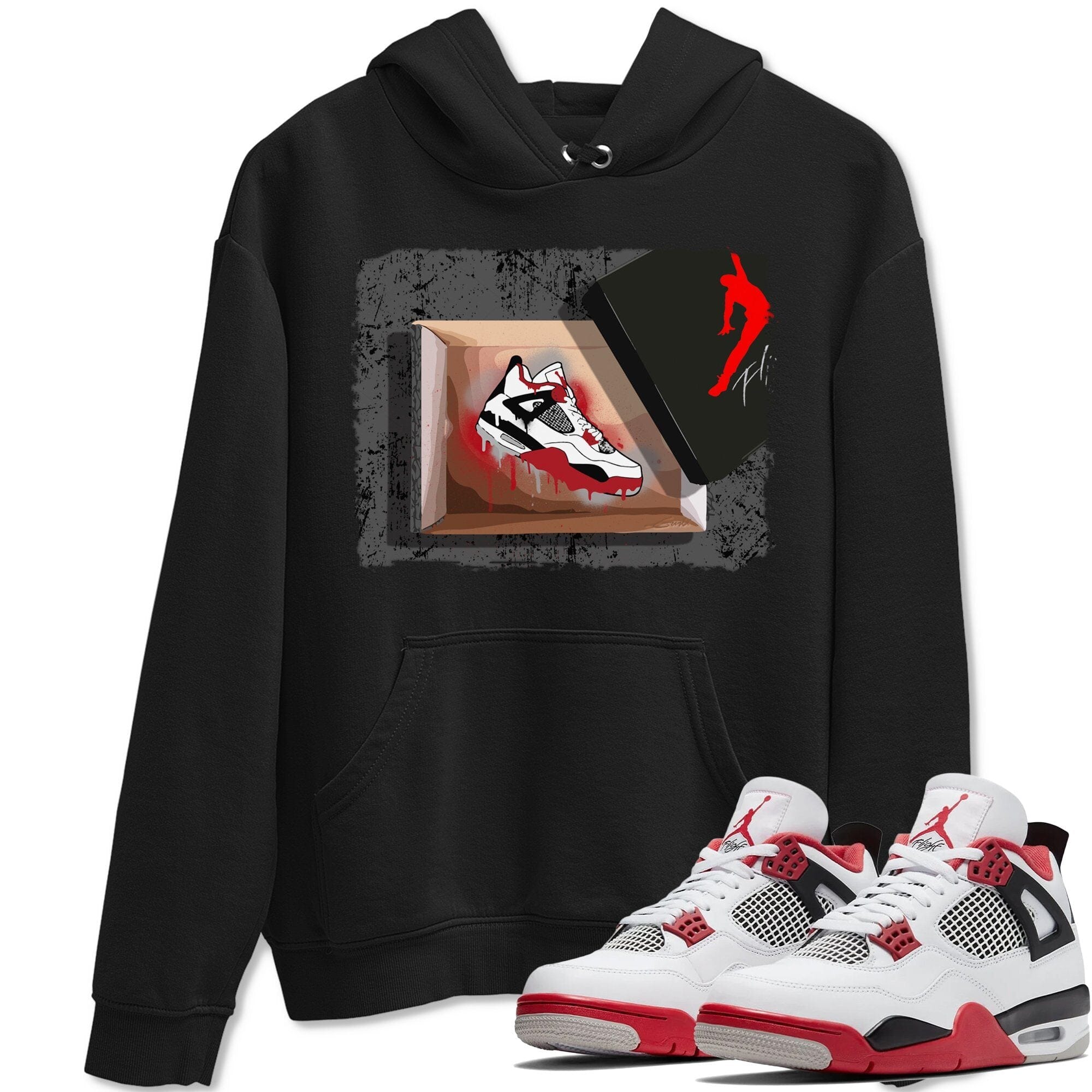 Jordan 4 Fire Red Shirt To Match Jordans New Kicks Sneaker Tees Jordan 4 Fire Red Drip Gear Zone Sneaker Matching Clothing Unisex Shirts