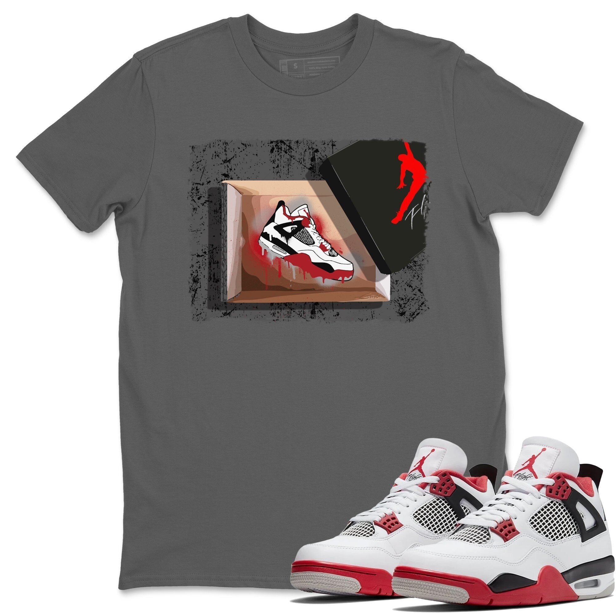Jordan 4 Fire Red Shirt To Match Jordans New Kicks Sneaker Tees Jordan 4 Fire Red Drip Gear Zone Sneaker Matching Clothing Unisex Shirts