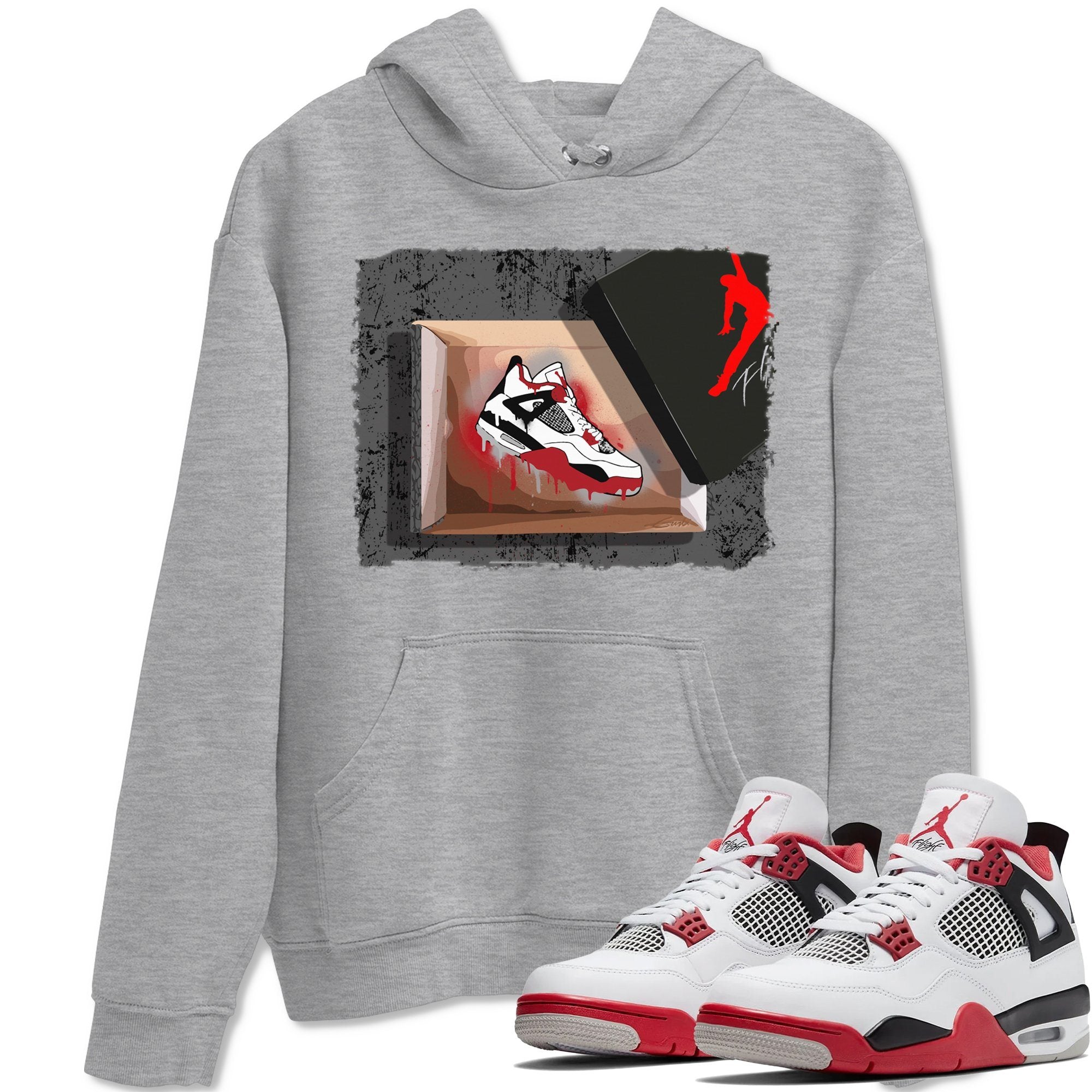 Jordan 4 Fire Red Shirt To Match Jordans New Kicks Sneaker Tees Jordan 4 Fire Red Drip Gear Zone Sneaker Matching Clothing Unisex Shirts