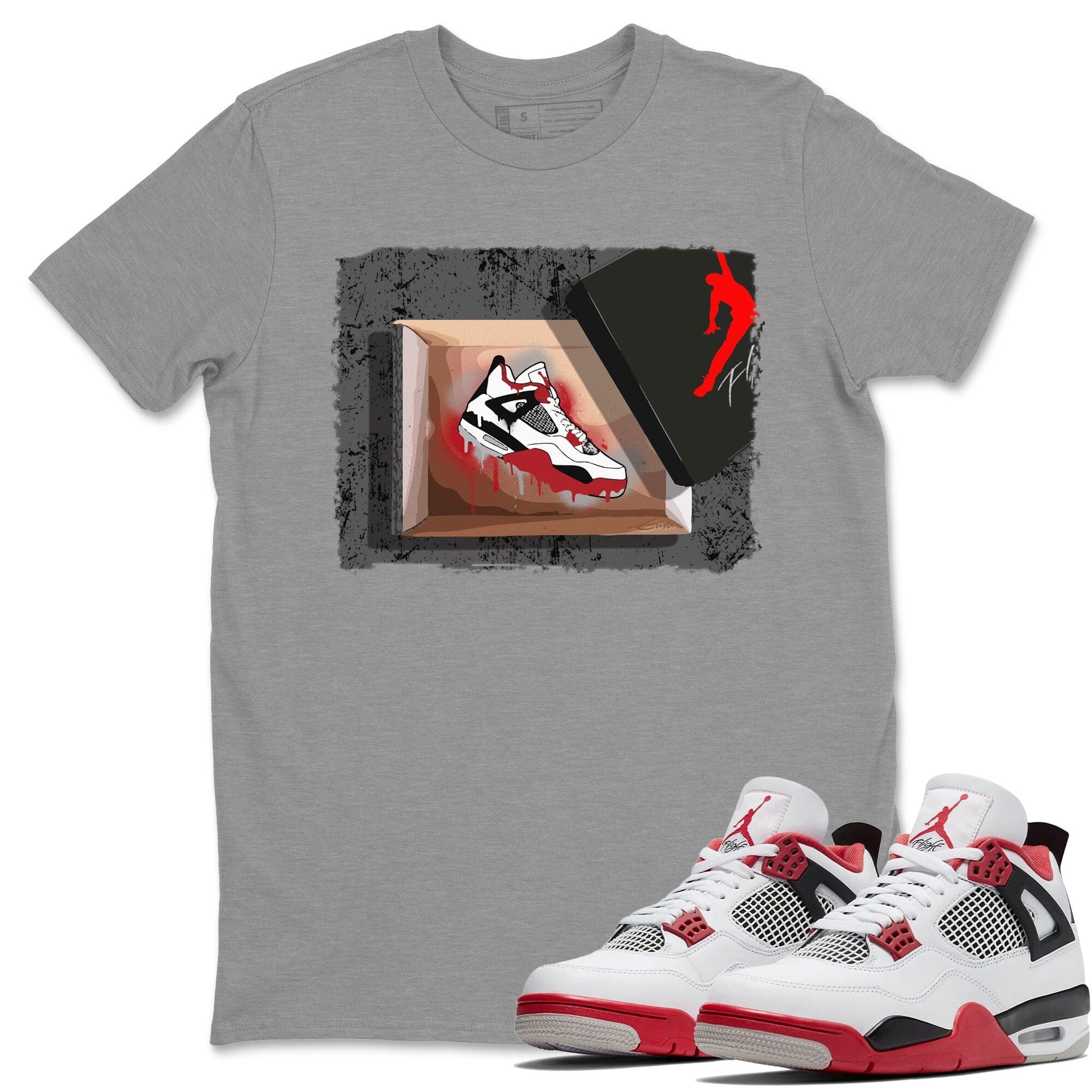 Jordan 4 Fire Red Shirt To Match Jordans New Kicks Sneaker Tees Jordan 4 Fire Red Drip Gear Zone Sneaker Matching Clothing Unisex Shirts