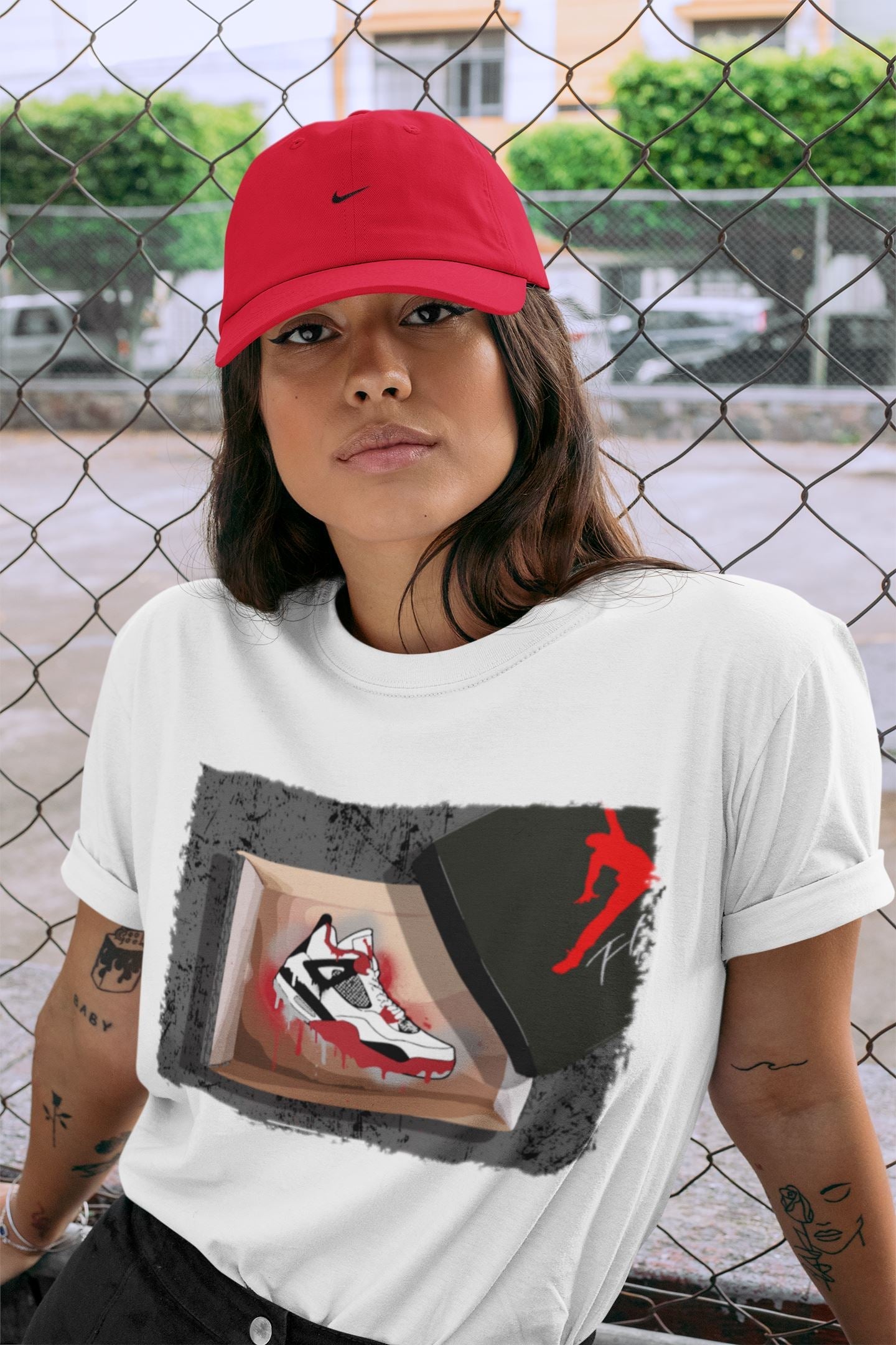 Jordan 4 Fire Red Shirt To Match Jordans New Kicks Sneaker Tees Jordan 4 Fire Red Drip Gear Zone Sneaker Matching Clothing Unisex Shirts