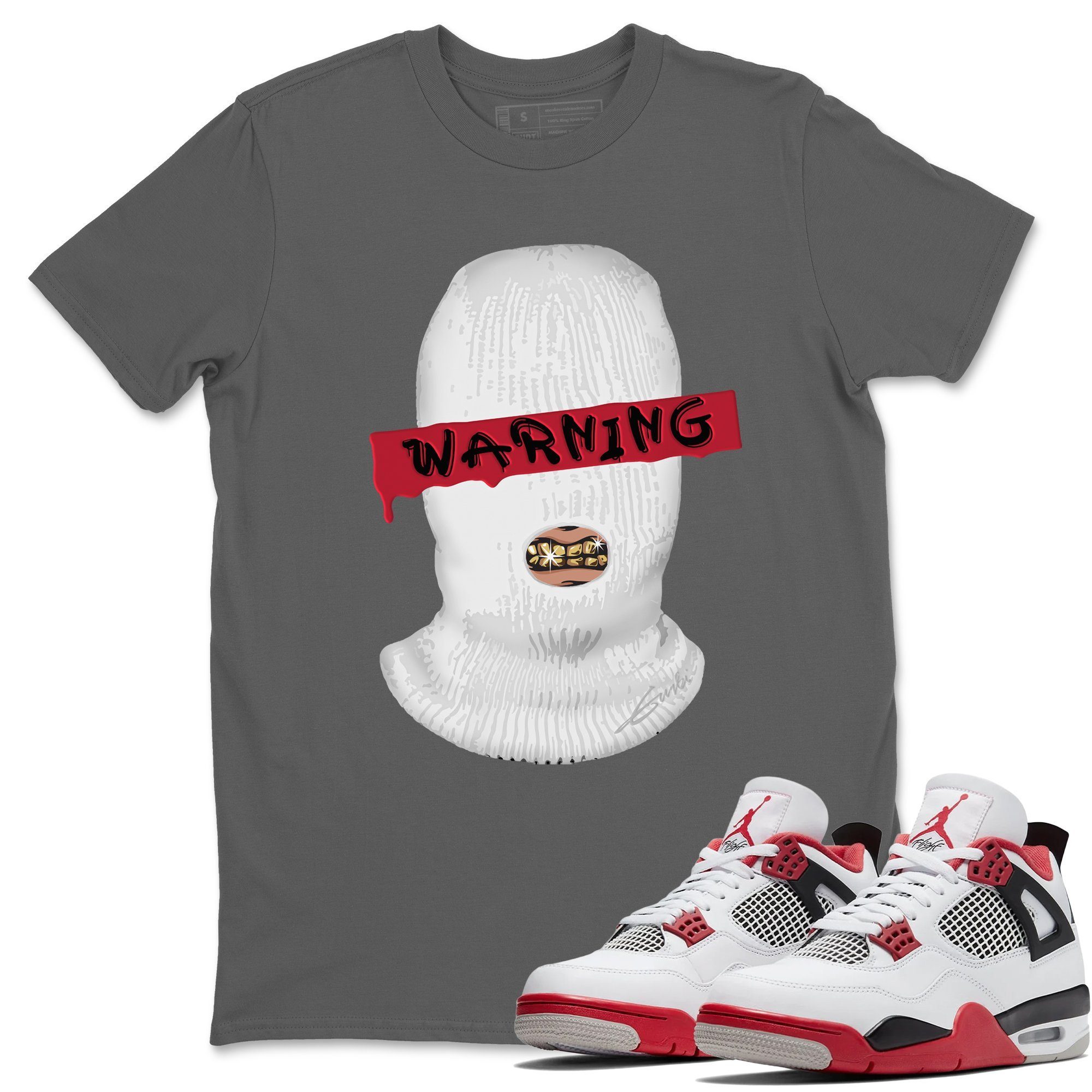Jordan 4 Fire Red Shirt To Match Jordans Warning Sneaker Tees Jordan 4 Fire Red Drip Gear Zone Sneaker Matching Clothing Unisex Shirts