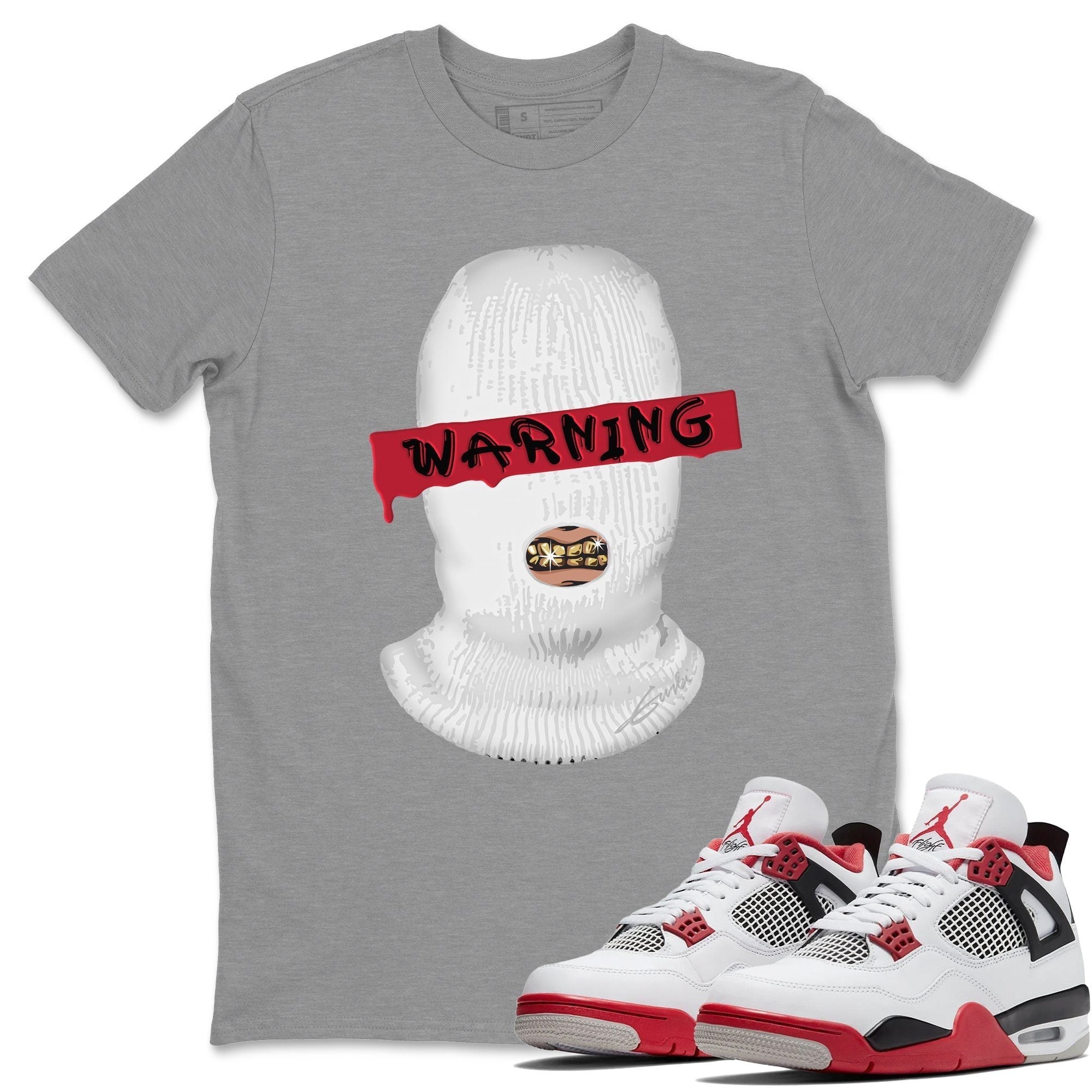 Jordan 4 Fire Red Shirt To Match Jordans Warning Sneaker Tees Jordan 4 Fire Red Drip Gear Zone Sneaker Matching Clothing Unisex Shirts