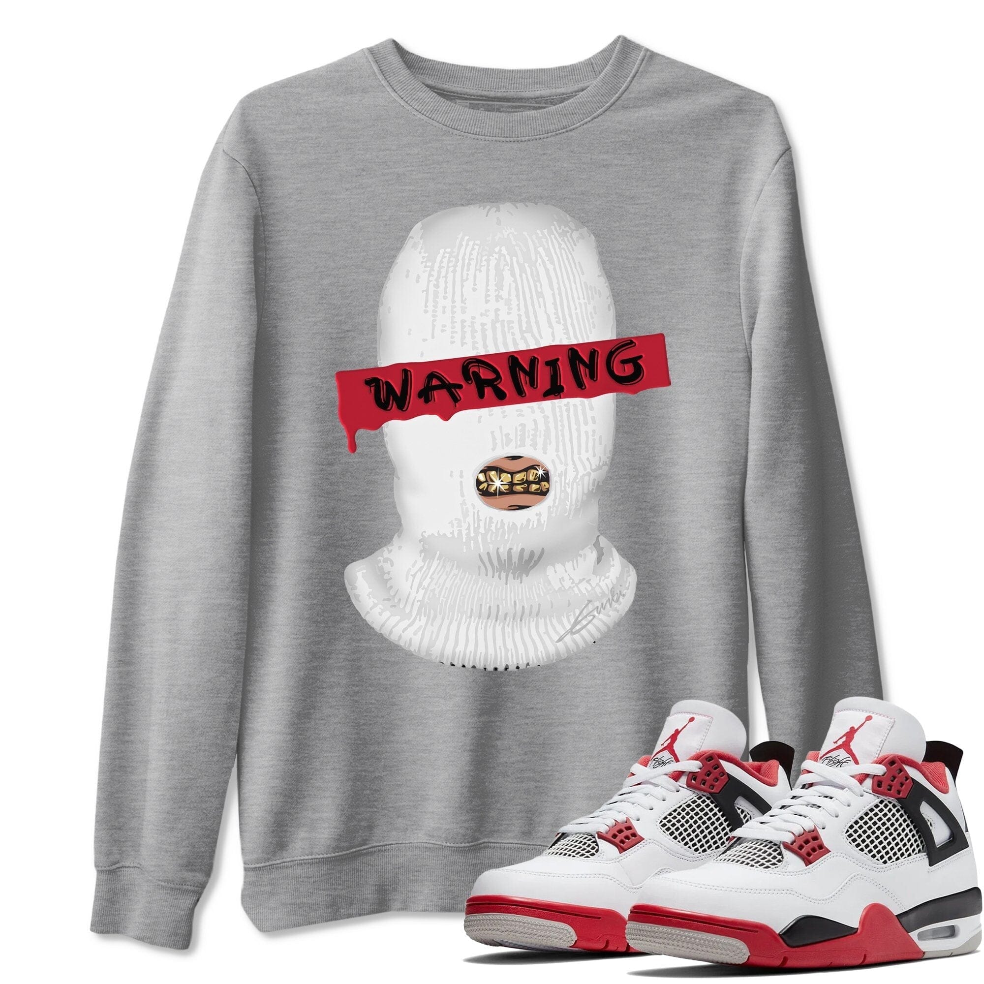 Jordan 4 Fire Red Shirt To Match Jordans Warning Sneaker Tees Jordan 4 Fire Red Drip Gear Zone Sneaker Matching Clothing Unisex Shirts