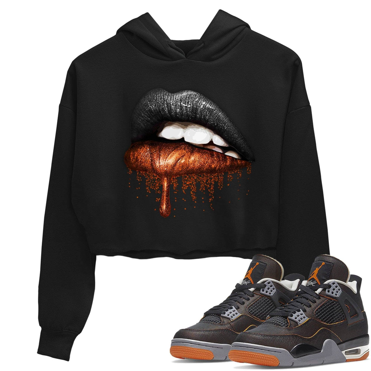 Jordan 4 Starfish Sneaker Matching T-Shirt Dripping Lips Sneaker Tees Jordan 4 Starfish Sneaker Release Tees Women's Shirts
