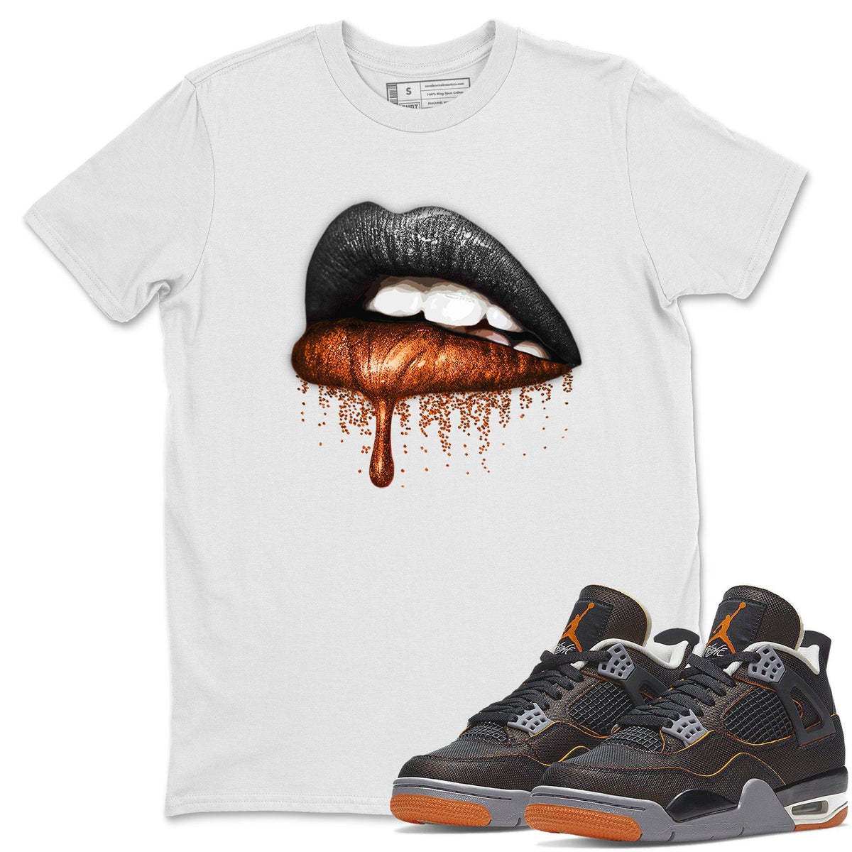 Jordan 4 Starfish Shirt To Match Jordans Dripping Lips Sneaker Tees Jordan 4 Starfish Drip Gear Zone Sneaker Matching Clothing Unisex Shirts