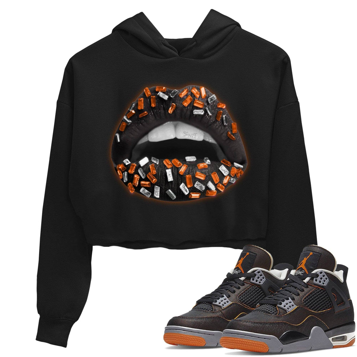 Jordan 4 Starfish Sneaker Matching T-Shirt Lips Jewel Sneaker Tees Jordan 4 Starfish Sneaker Release Tees Women's Shirts