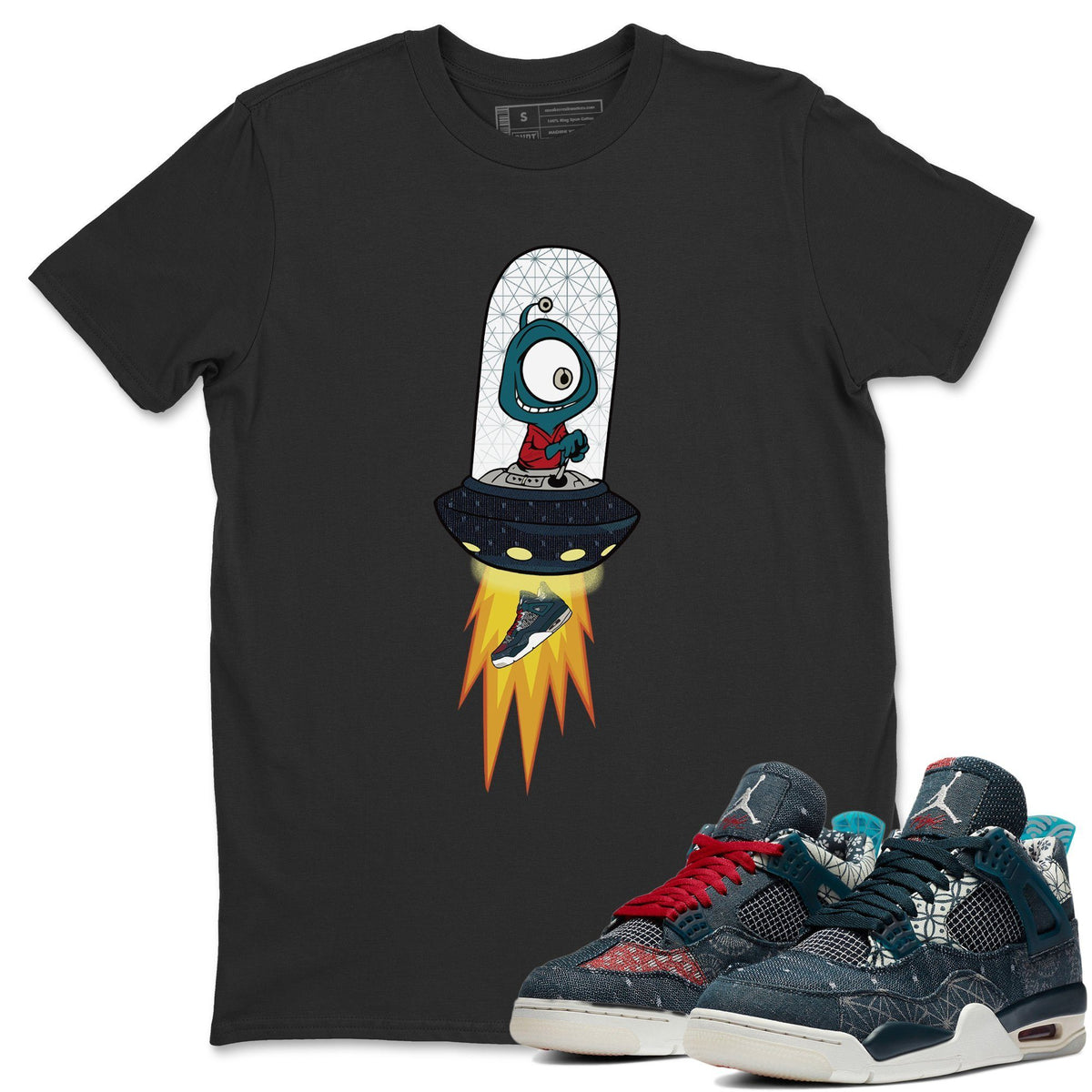 Jordan 4 Deep Ocean Shirt To Match Jordans Alien Sneaker Tees Jordan 4 Deep Ocean Drip Gear Zone Sneaker Matching Clothing Unisex Shirts