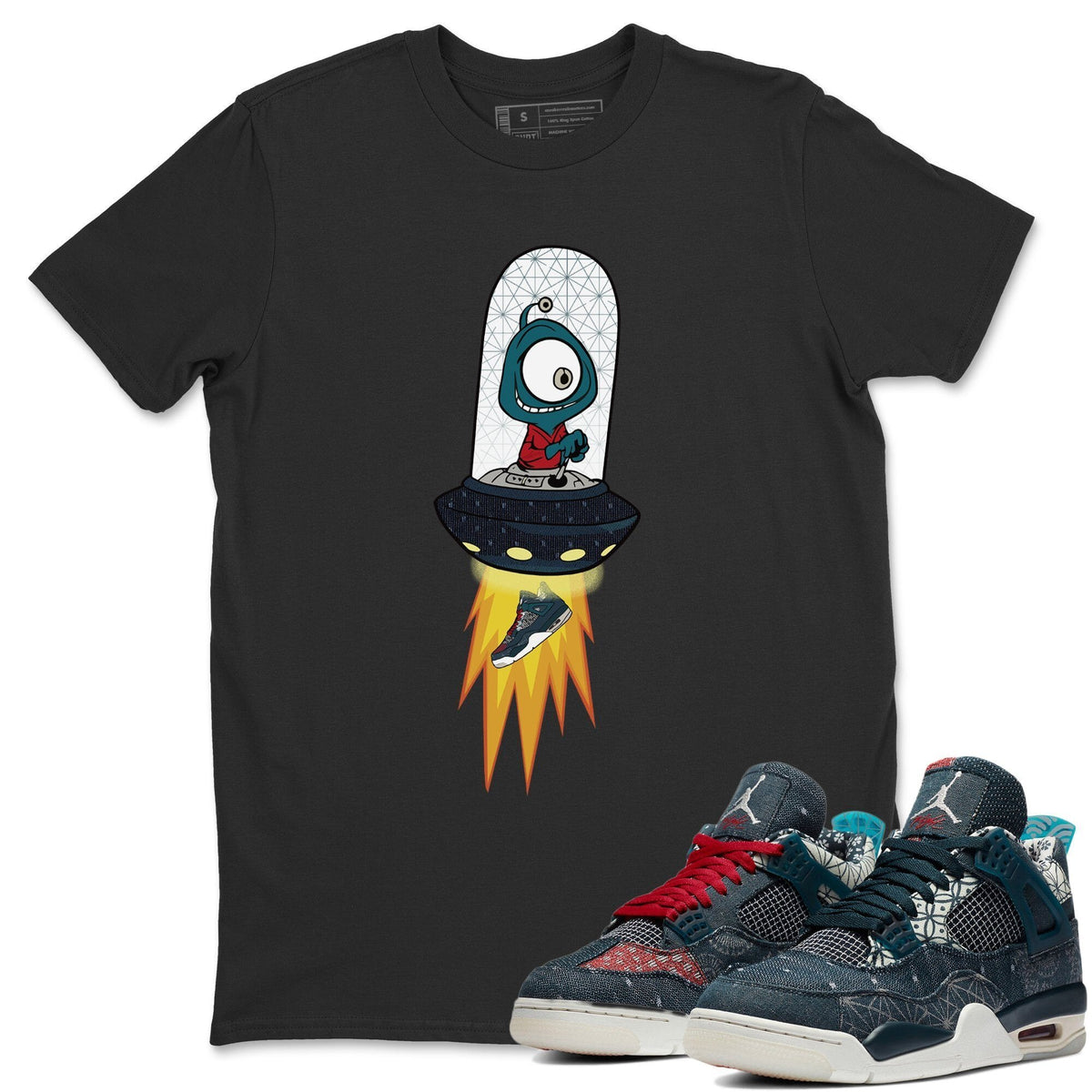 Jordan 4 Deep Ocean Shirt To Match Jordans Alien Sneaker Tees Jordan 4 Deep Ocean Drip Gear Zone Sneaker Matching Clothing Unisex Shirts