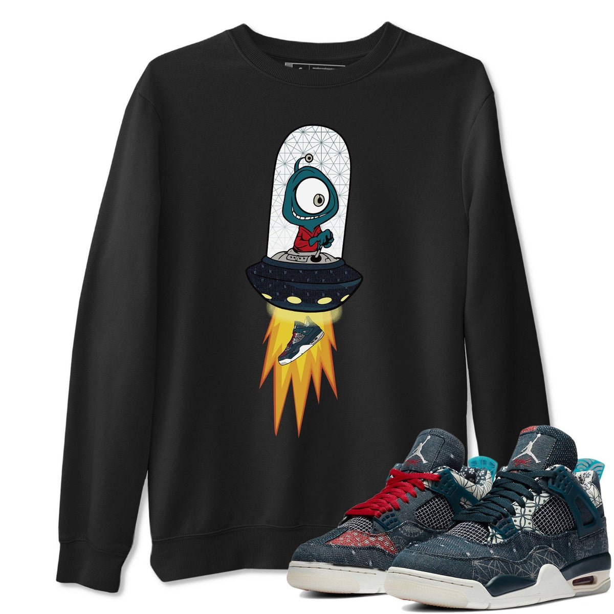 Jordan 4 Deep Ocean Shirt To Match Jordans Alien Sneaker Tees Jordan 4 Deep Ocean Drip Gear Zone Sneaker Matching Clothing Unisex Shirts