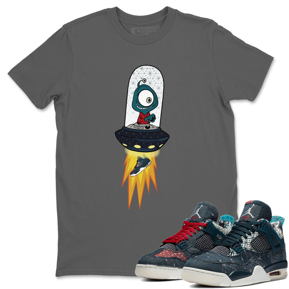 Jordan 4 Deep Ocean Shirt To Match Jordans Alien Sneaker Tees Jordan 4 Deep Ocean Drip Gear Zone Sneaker Matching Clothing Unisex Shirts