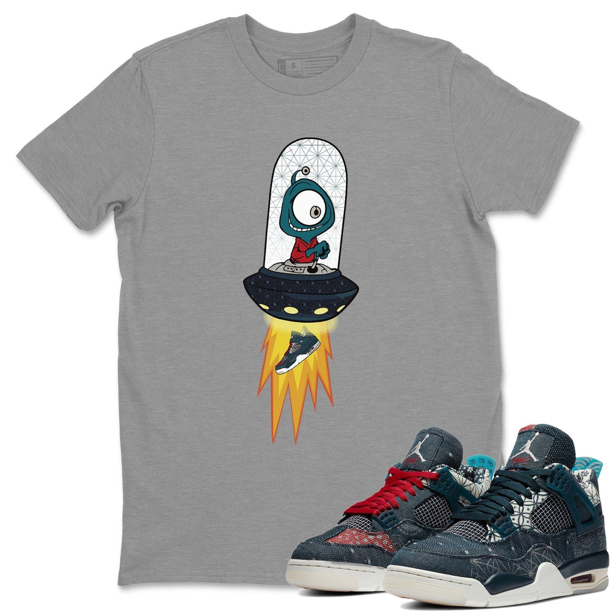 Jordan 4 Deep Ocean Shirt To Match Jordans Alien Sneaker Tees Jordan 4 Deep Ocean Drip Gear Zone Sneaker Matching Clothing Unisex Shirts