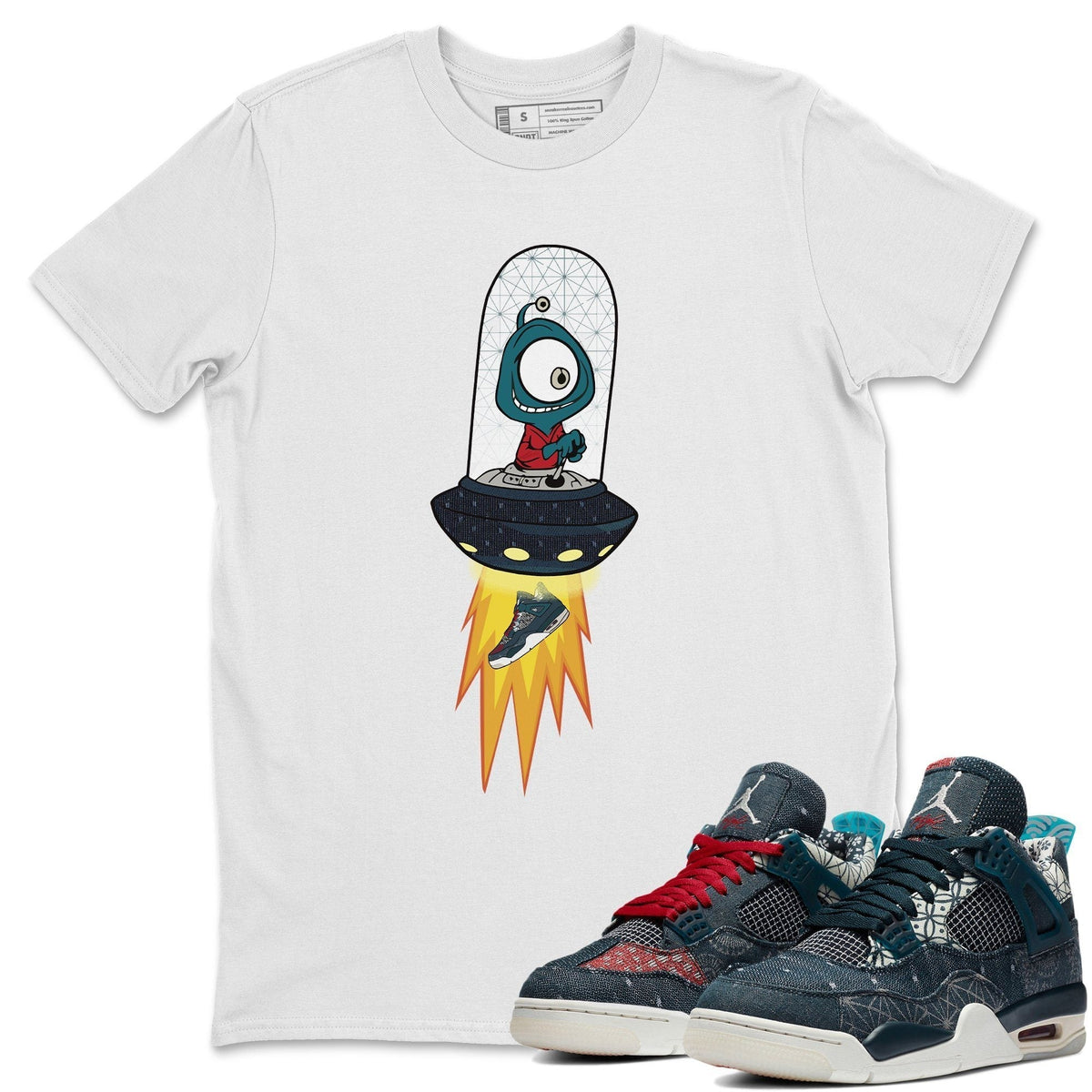 Jordan 4 Deep Ocean Shirt To Match Jordans Alien Sneaker Tees Jordan 4 Deep Ocean Drip Gear Zone Sneaker Matching Clothing Unisex Shirts