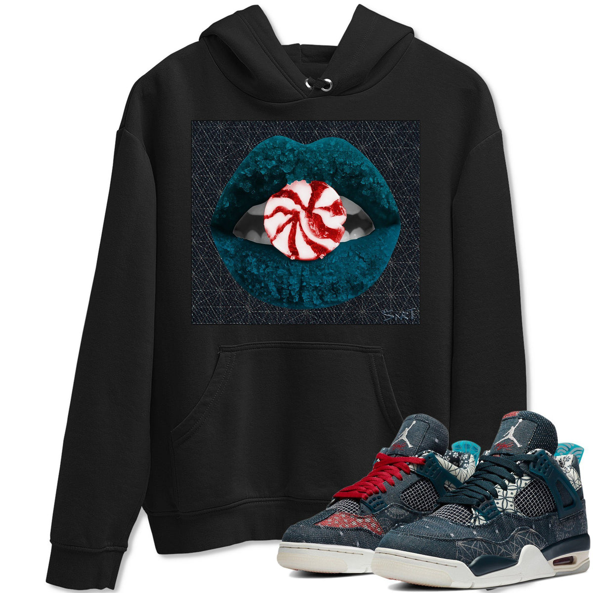 Jordan 4 Deep Ocean Shirt To Match Jordans Lips Candy Sneaker Tees Jordan 4 Deep Ocean Drip Gear Zone Sneaker Matching Clothing Unisex Shirts