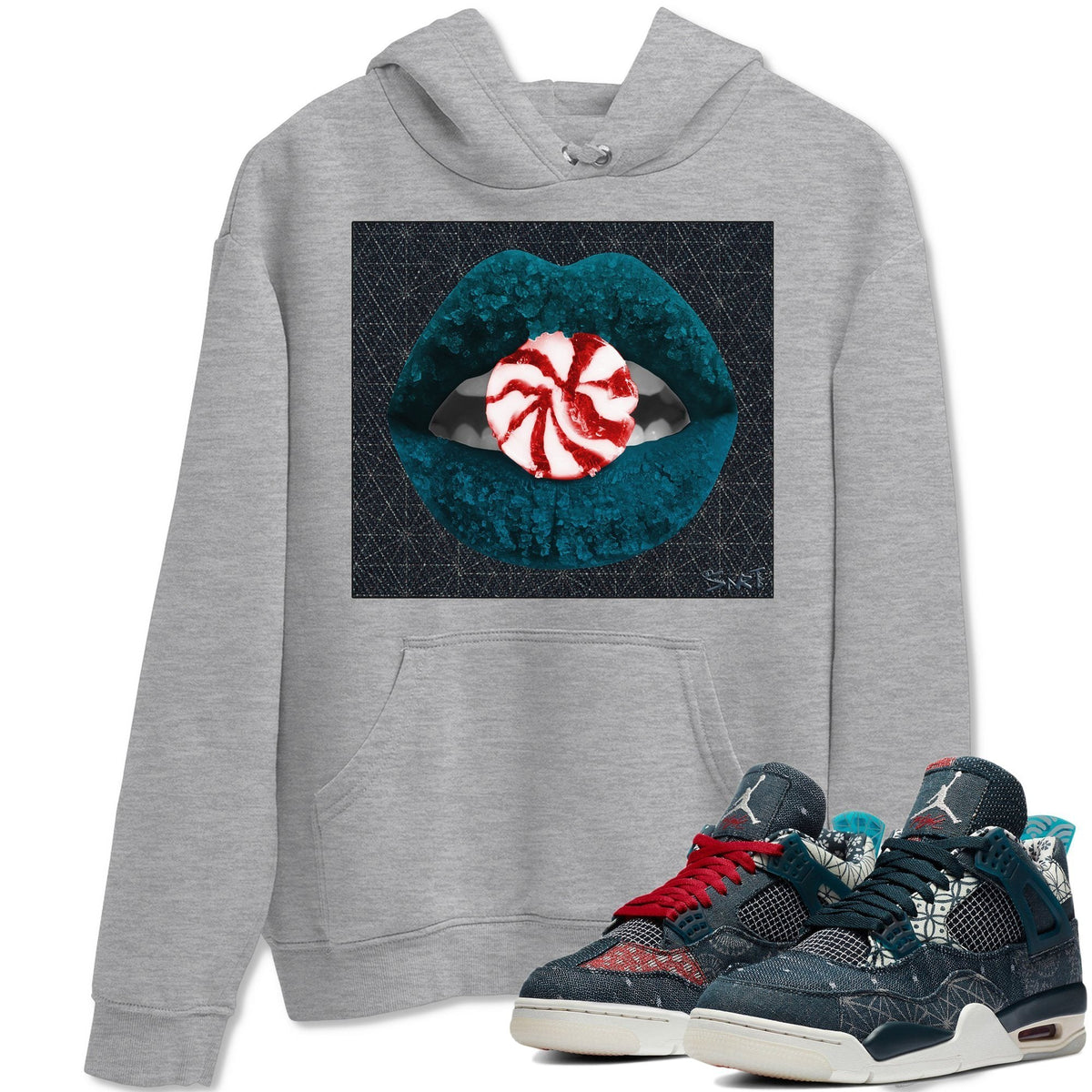 Jordan 4 Deep Ocean Shirt To Match Jordans Lips Candy Sneaker Tees Jordan 4 Deep Ocean Drip Gear Zone Sneaker Matching Clothing Unisex Shirts