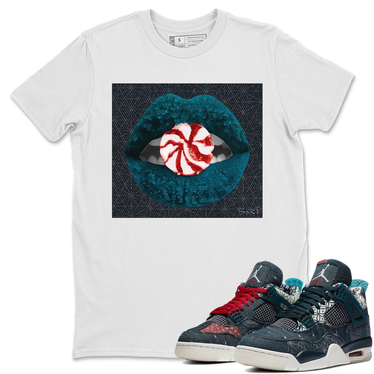 Jordan 4 Deep Ocean Shirt To Match Jordans Lips Candy Sneaker Tees Jordan 4 Deep Ocean Drip Gear Zone Sneaker Matching Clothing Unisex Shirts